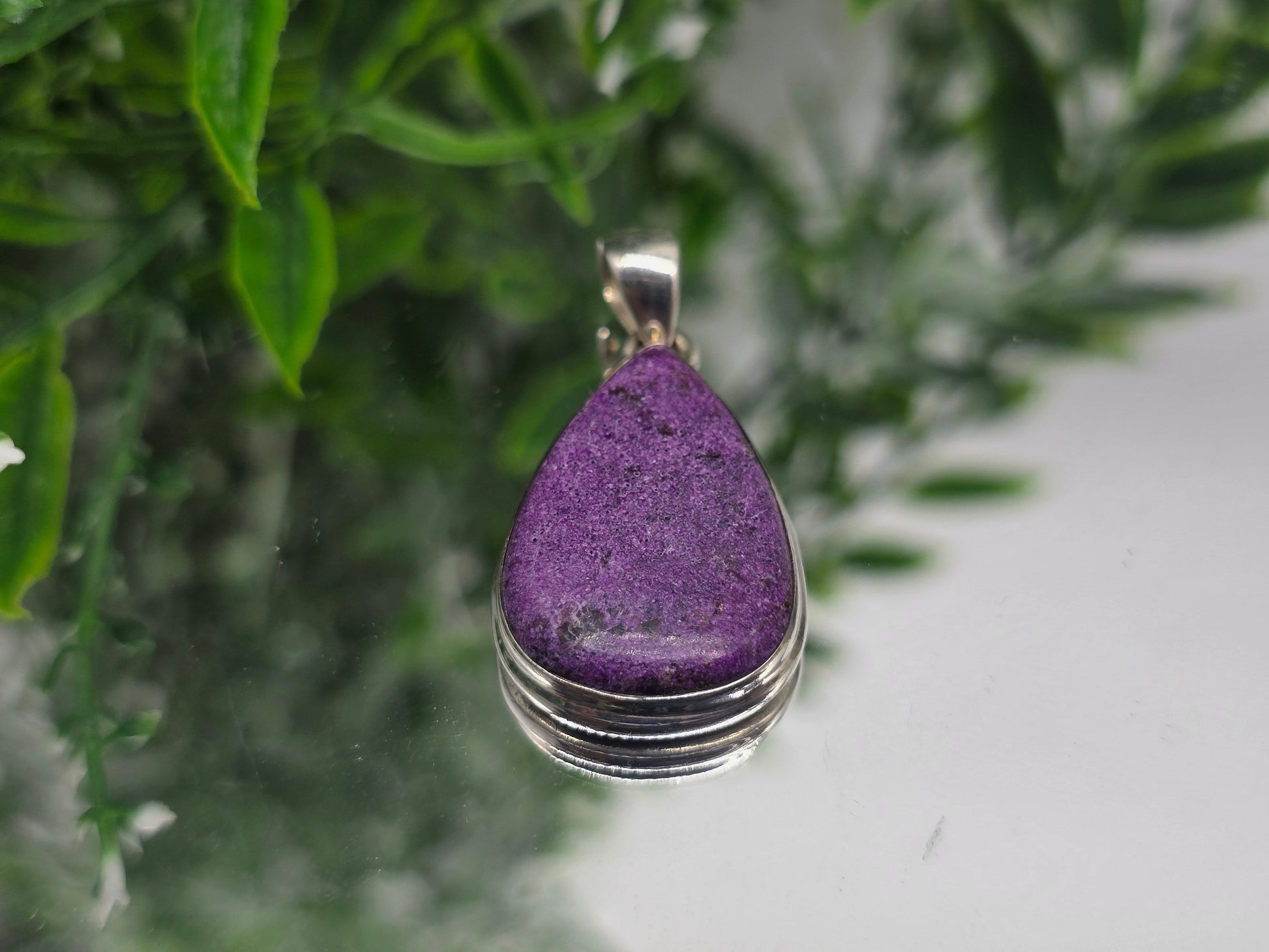 Purpurite Sterling Silver Pendant | Stone of Spiritual Insight & Divine Expression Crystal Wellness