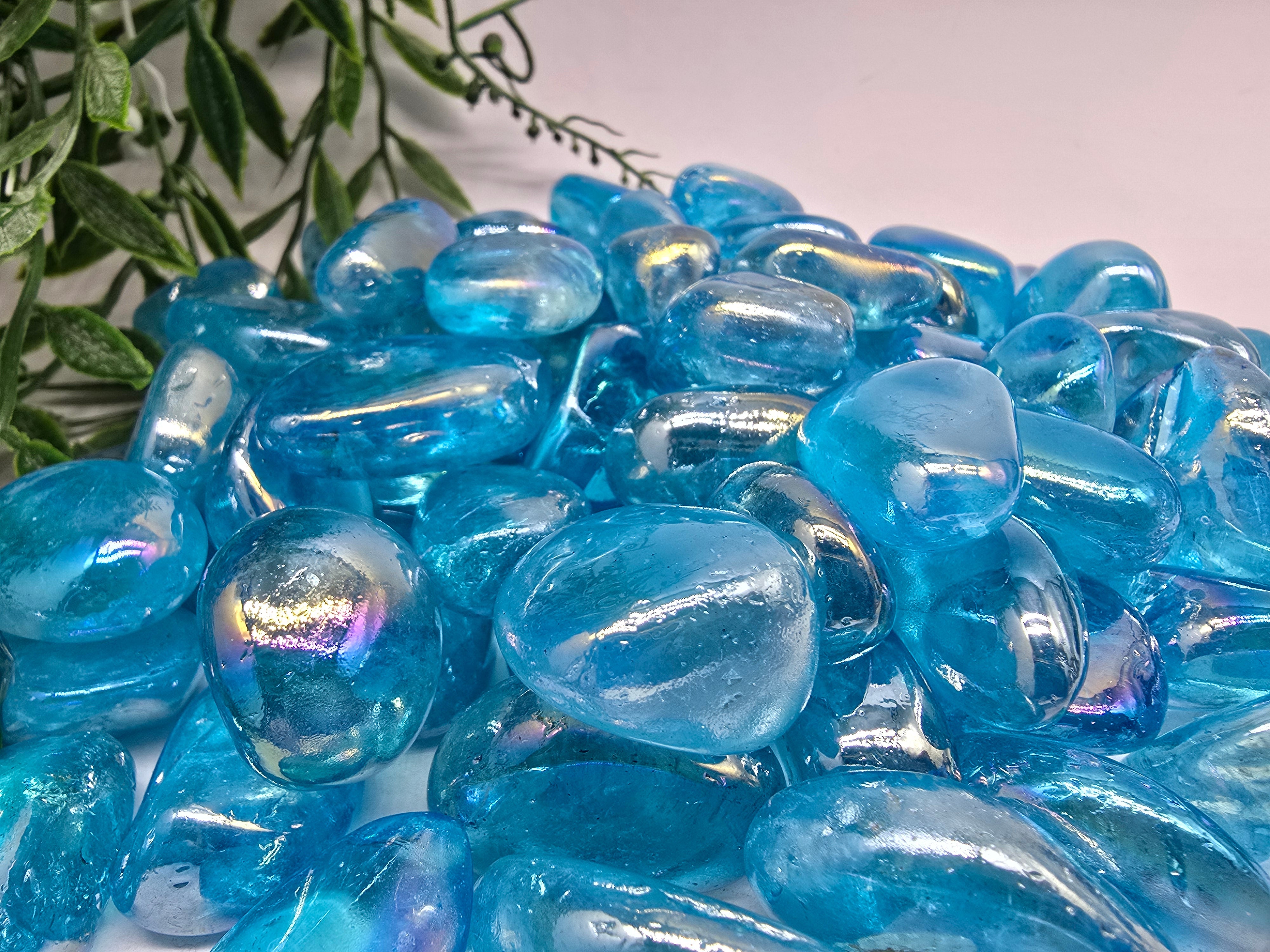 Blue Aura Quartz Tumbled Stone Crystal Wellness