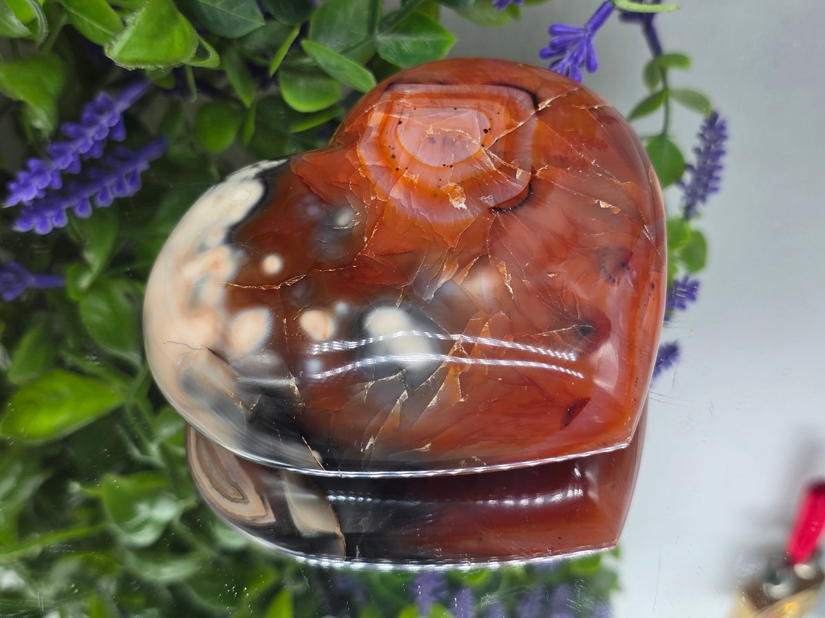 Carnelian Heart – Stone of Passion, Courage & Vitality | High Grade 11cm Crystal Wellness