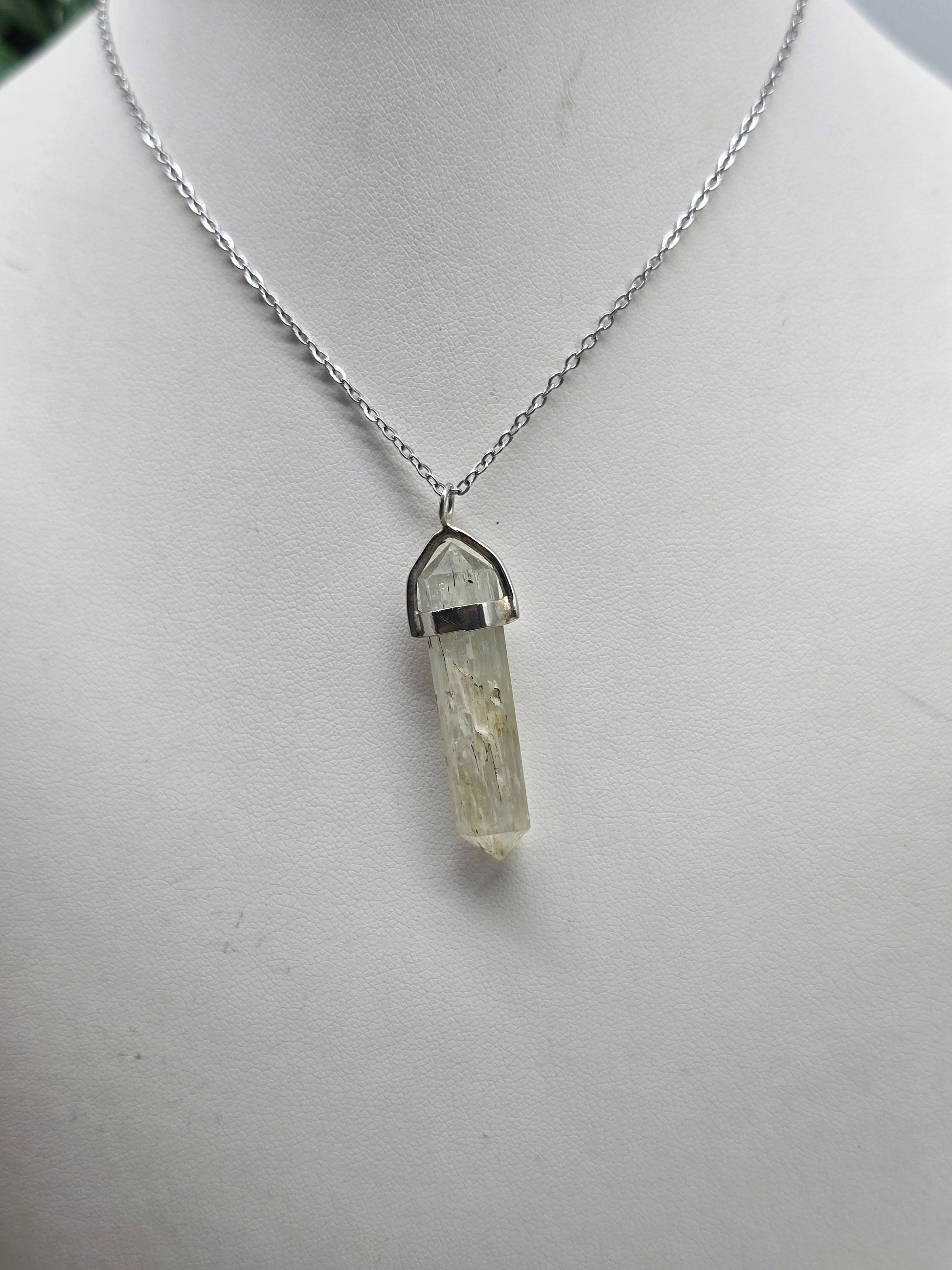 ✨ Hiddenite “Heart of Renewal” Double-Terminated 925 Sterling Silver Pendant (Stone of Emotional Rebirth) Crystal Wellness