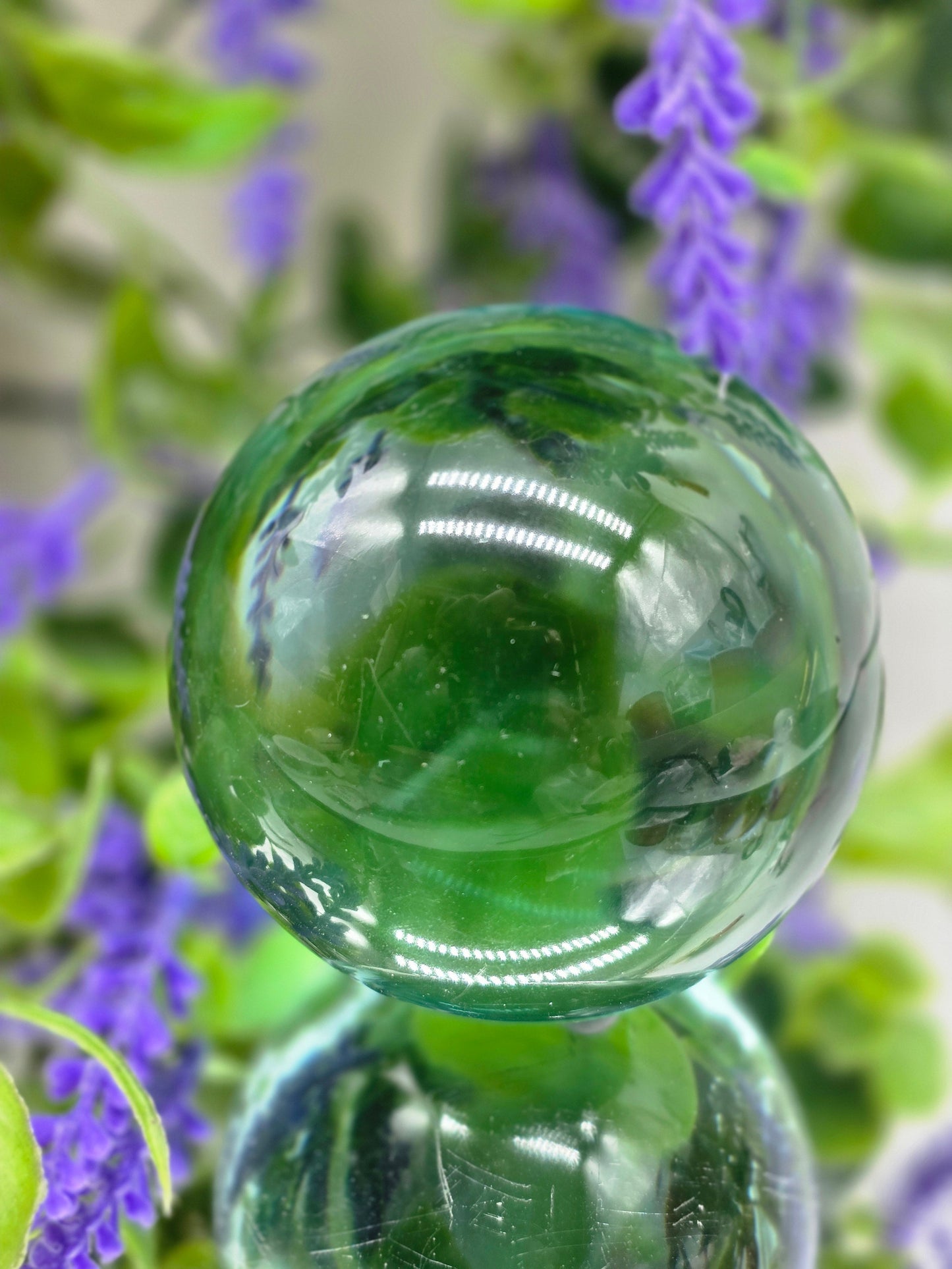 Man-Made Blue Obsidian Sphere — Calm, Clarity & Inner Peace Crystal Wellness