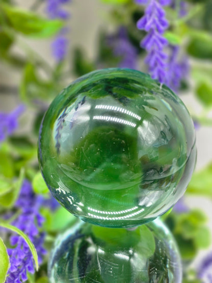 Man-Made Blue Obsidian Sphere — Calm, Clarity & Inner Peace Crystal Wellness