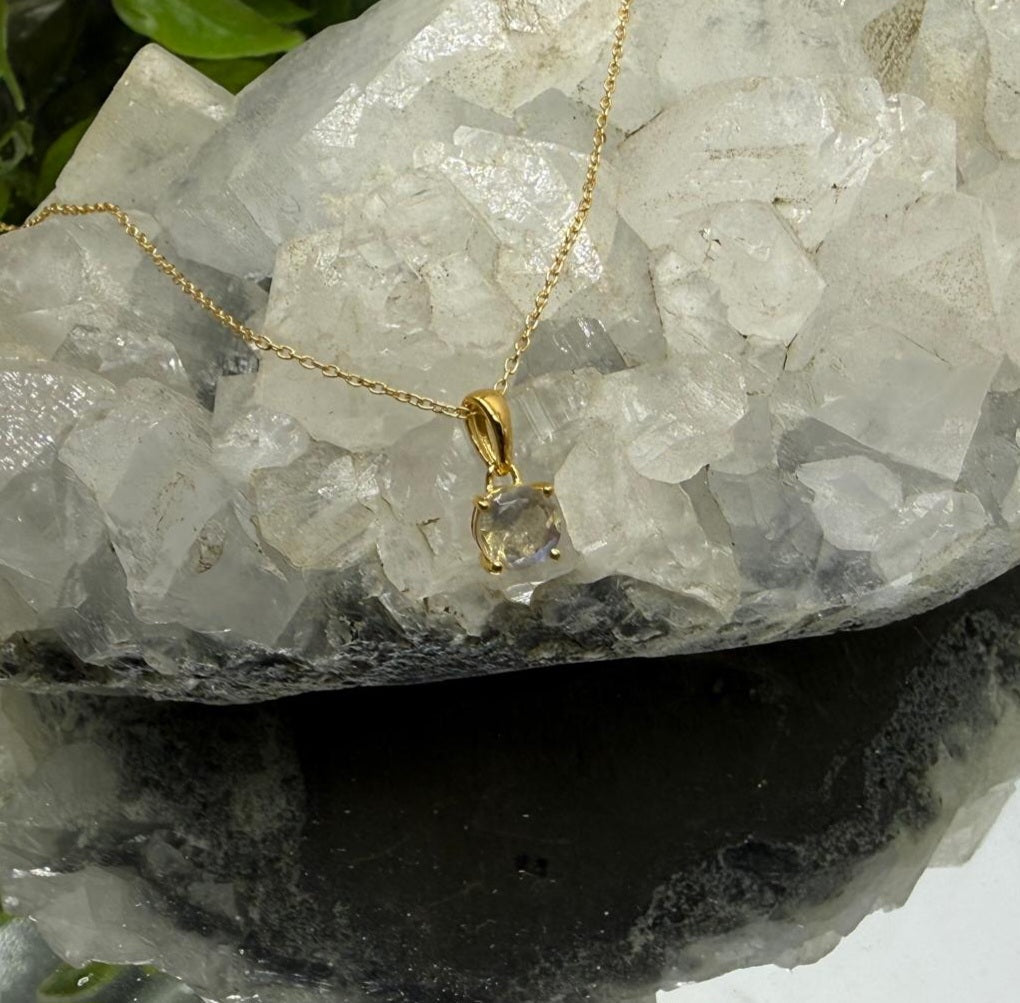 Luminous Awakening — Labradorite Pendant (18K Gold Vermeil) Crystal Wellness
