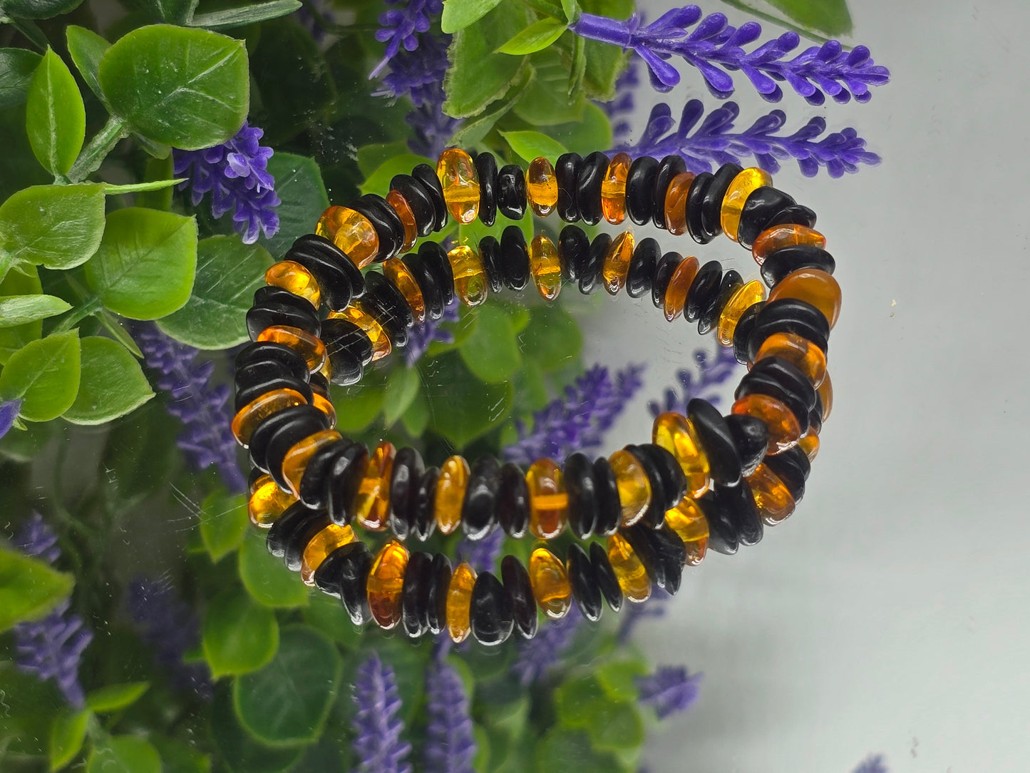 Black & Yellow Amber Bracelet – 51.25 Grams (Protection, Vitality, and Emotional Balance) Crystal Wellness