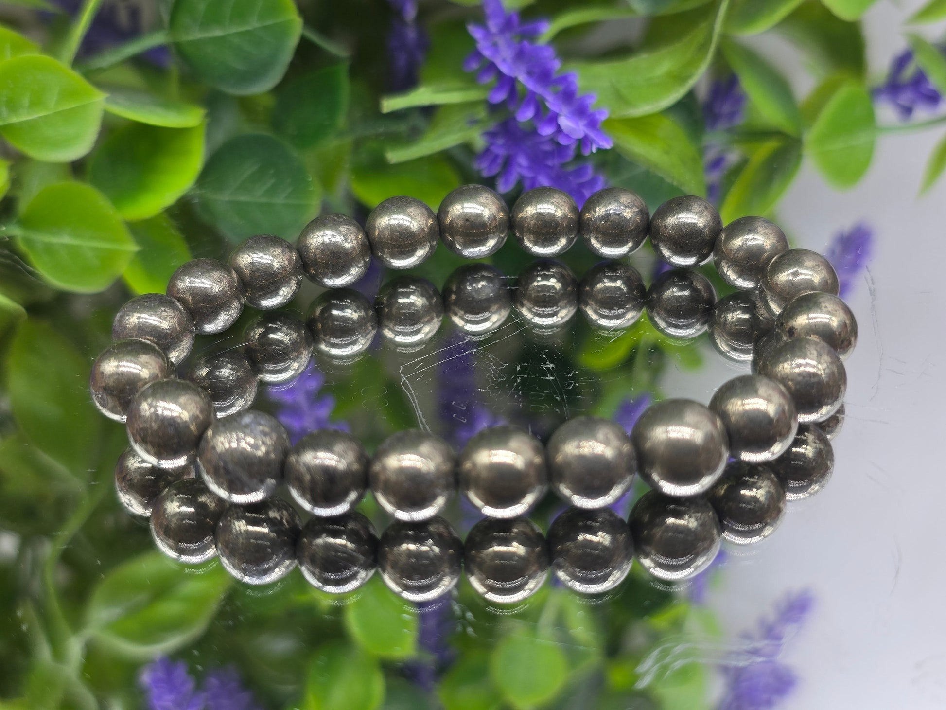 Pyrite Beads Bracelet Crystal Wellness