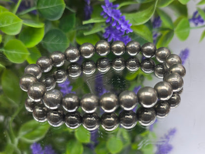 Pyrite Beads Bracelet Crystal Wellness