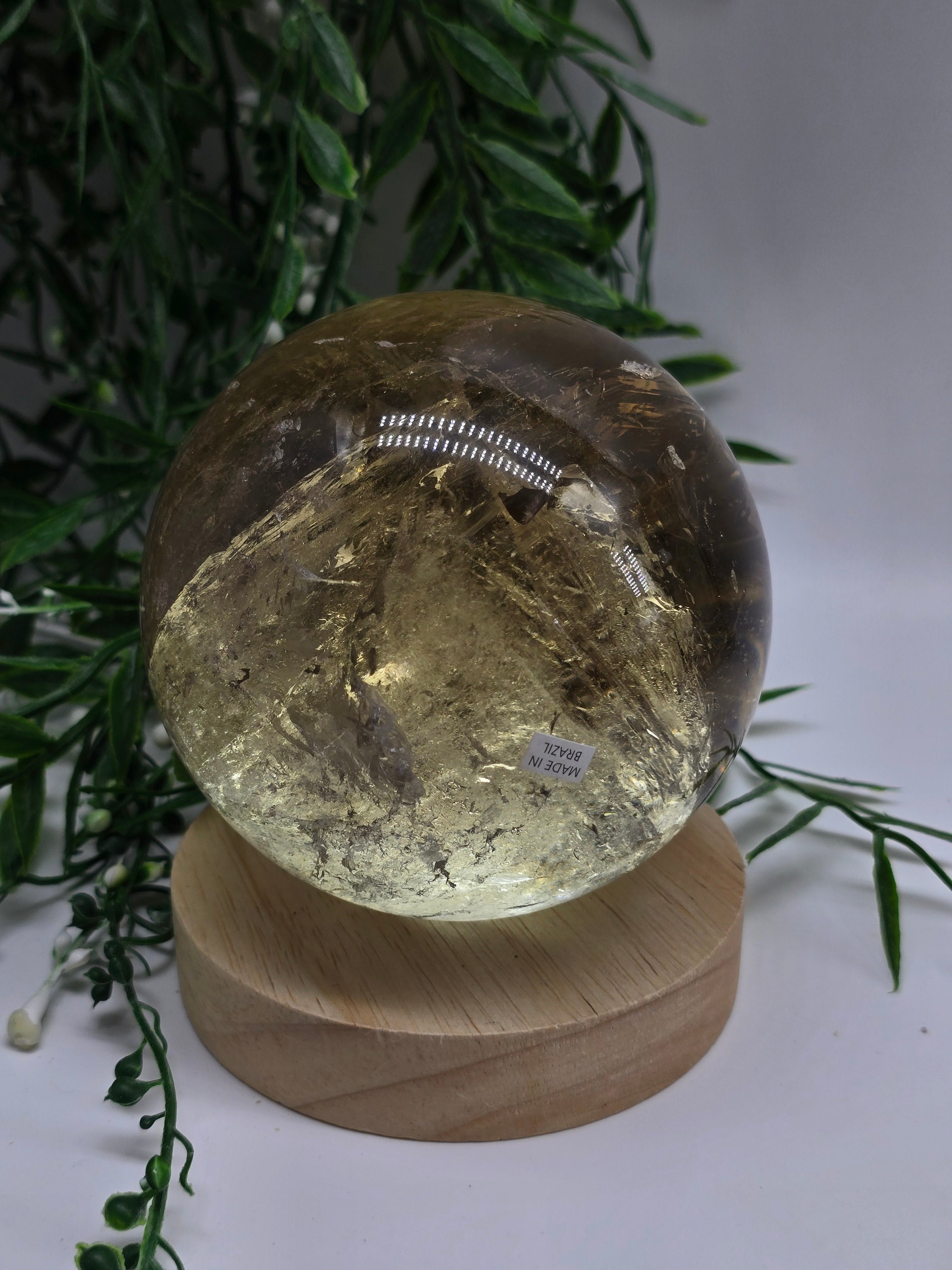High-Grade Smoky Quartz Sphere 10cm – Stone of Power, Grounding Protection & Energy Detox Crystal (1.55kg) Crystal Wellness