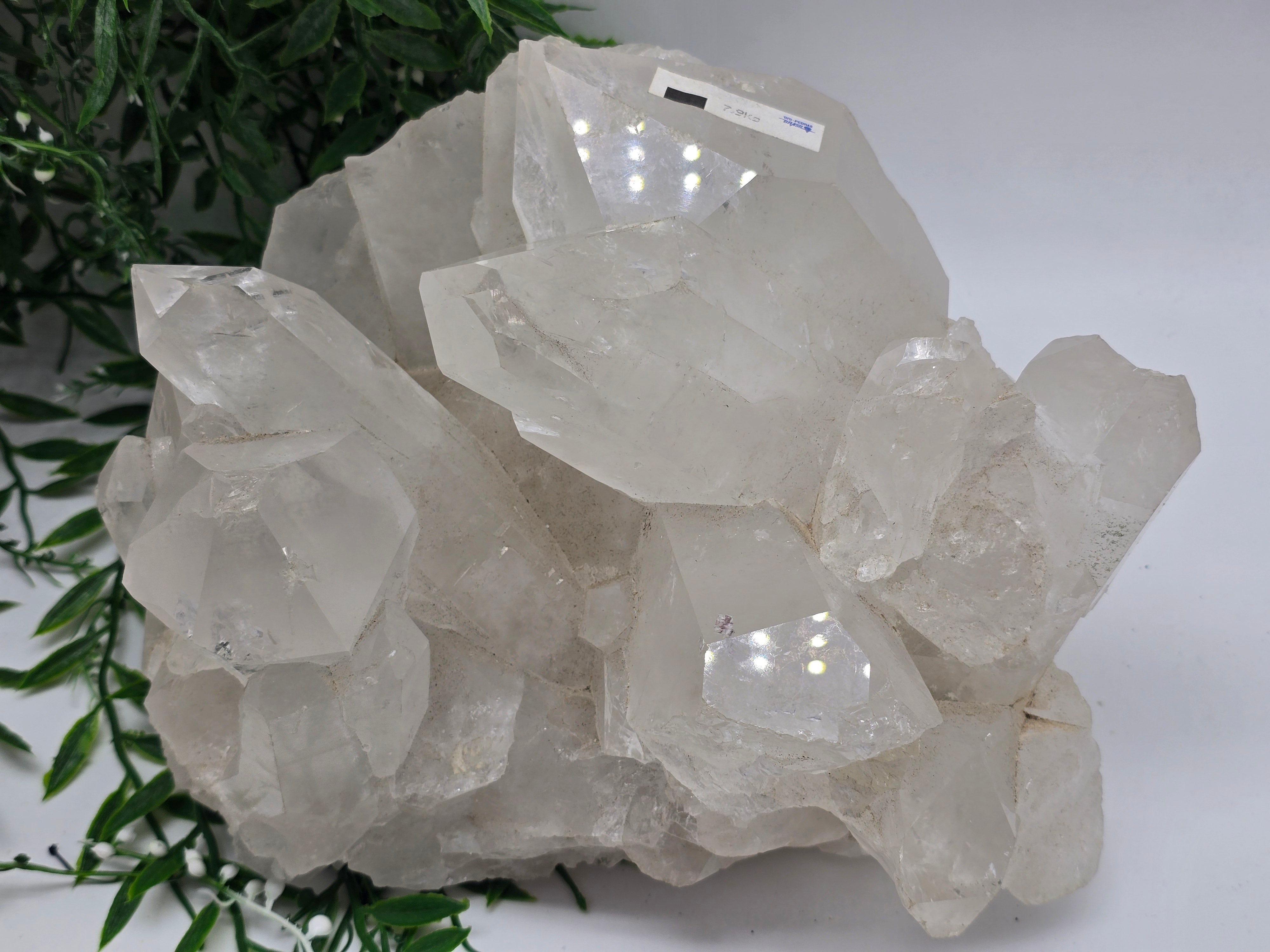 Premium High-Grade Brazilian Clear Quartz Cluster 7.9kg – Master Healing, Energy Amplification & Space Cleansing Crystal Wellness