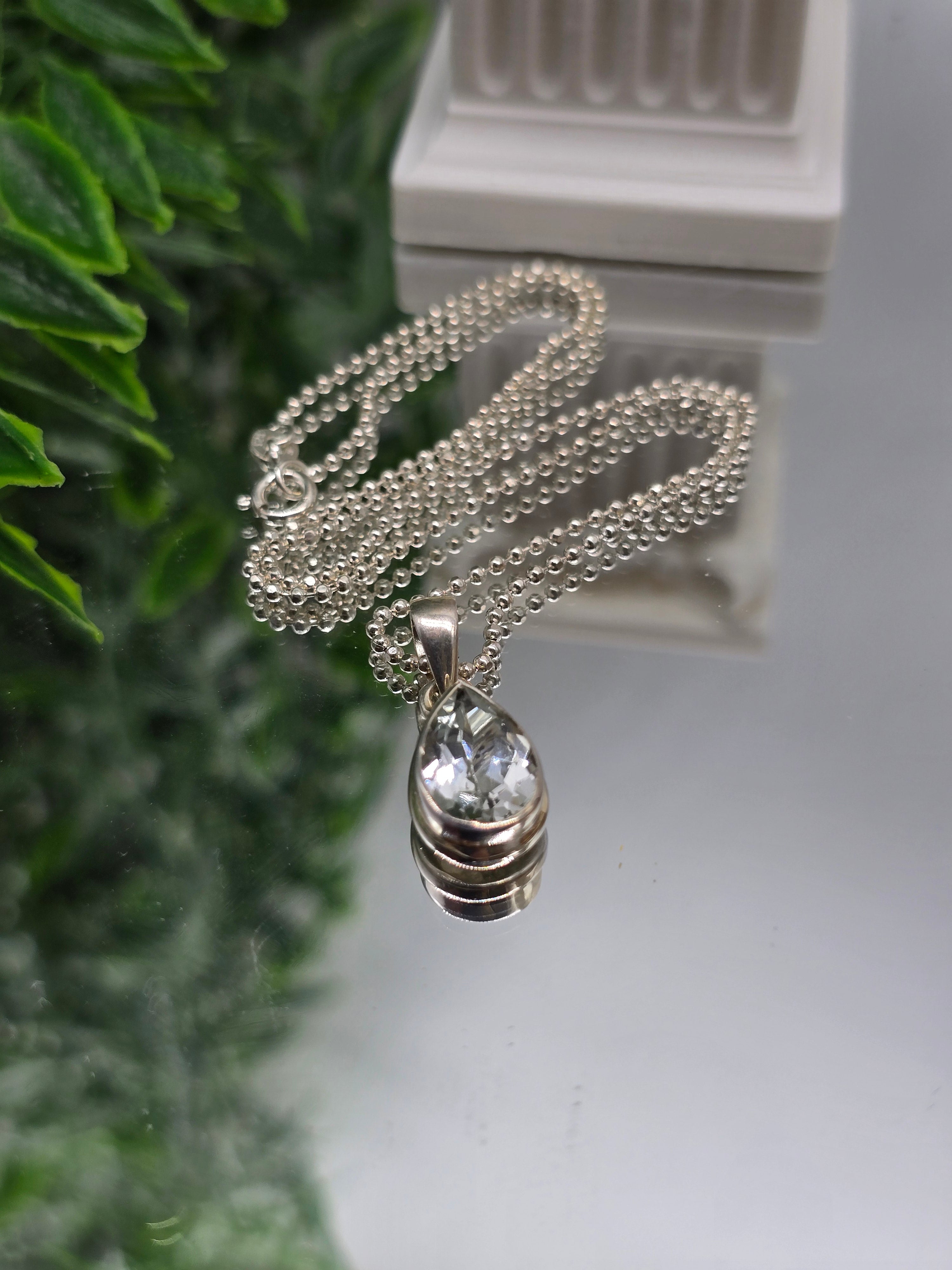White Topaz “Clarity & Divine Light” 925 Sterling Silver Pendant (Chain Included) Crystal Wellness