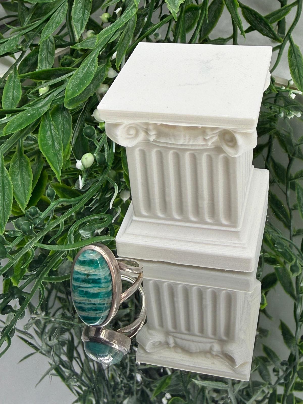 Ocean Calm – Amazonite 925 Sterling Silver Ring (Size 5.5) Crystal Wellness