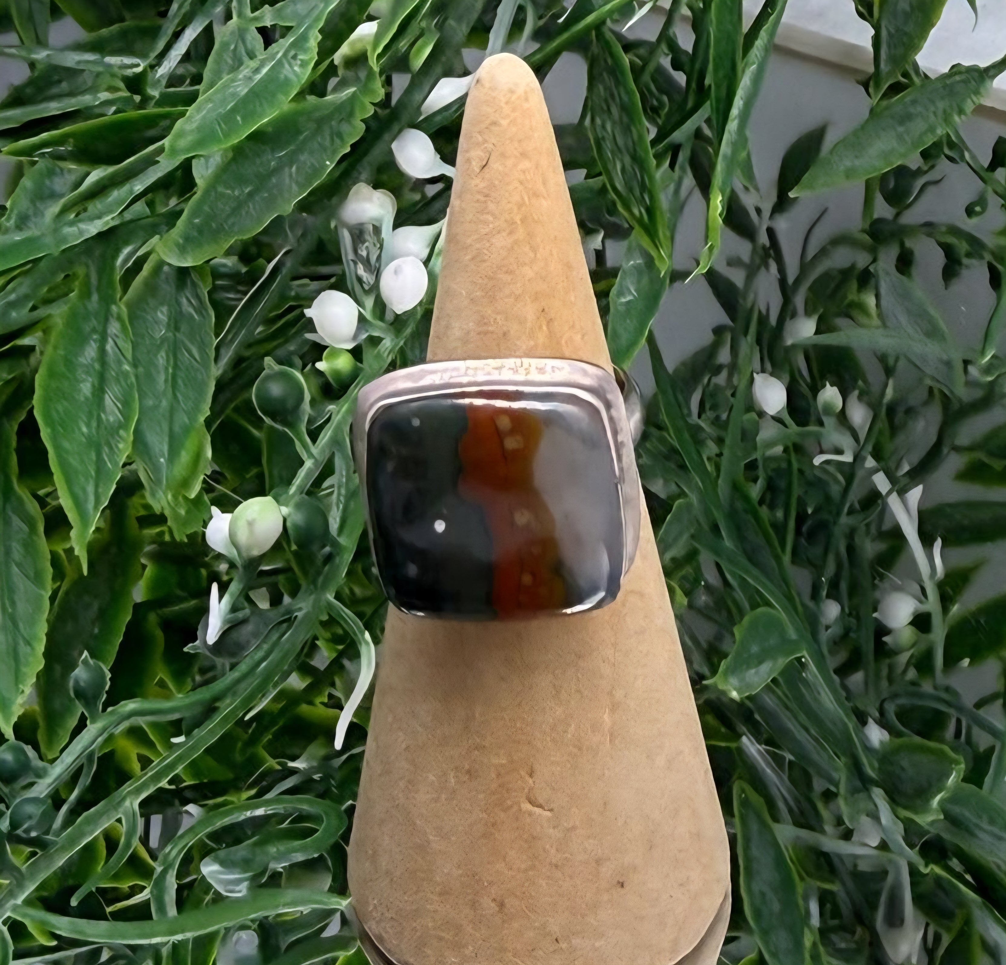 Bloodstone Vital Force Ring – 925 Sterling Silver (Size 5.5) Crystal Wellness