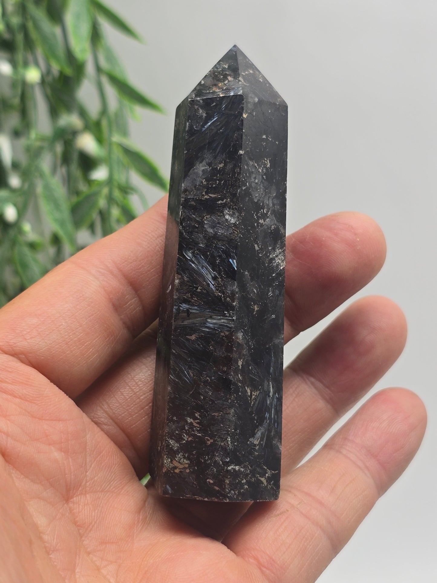 🌟 Astrophyllite Cosmic Tower – “Star-Leaf of Healing Light” Crystal Wellness