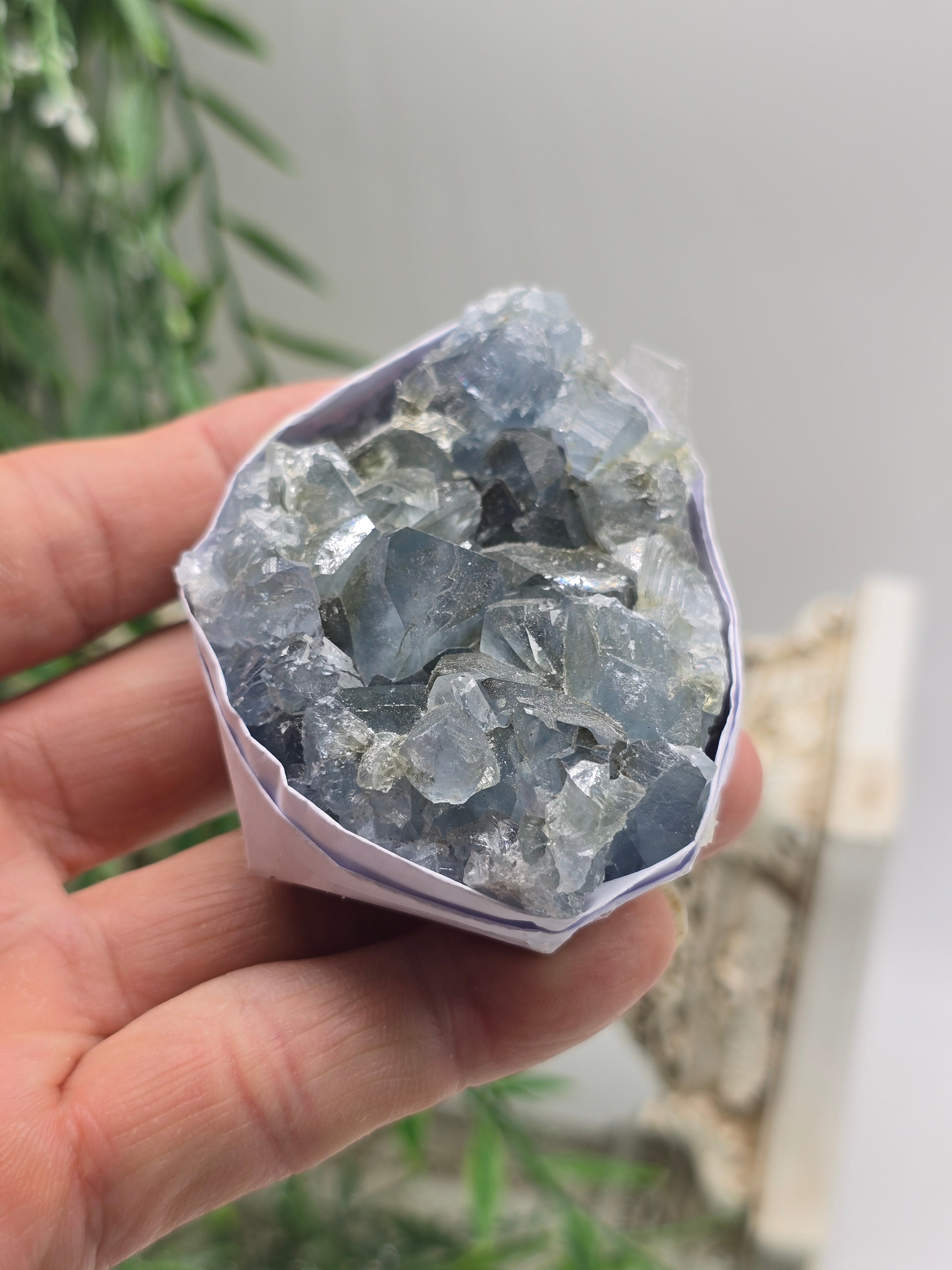 Natural Celestite Cluster – Madagascar | Angelic Communication, Peace & Spiritual Connection Crystal Wellness