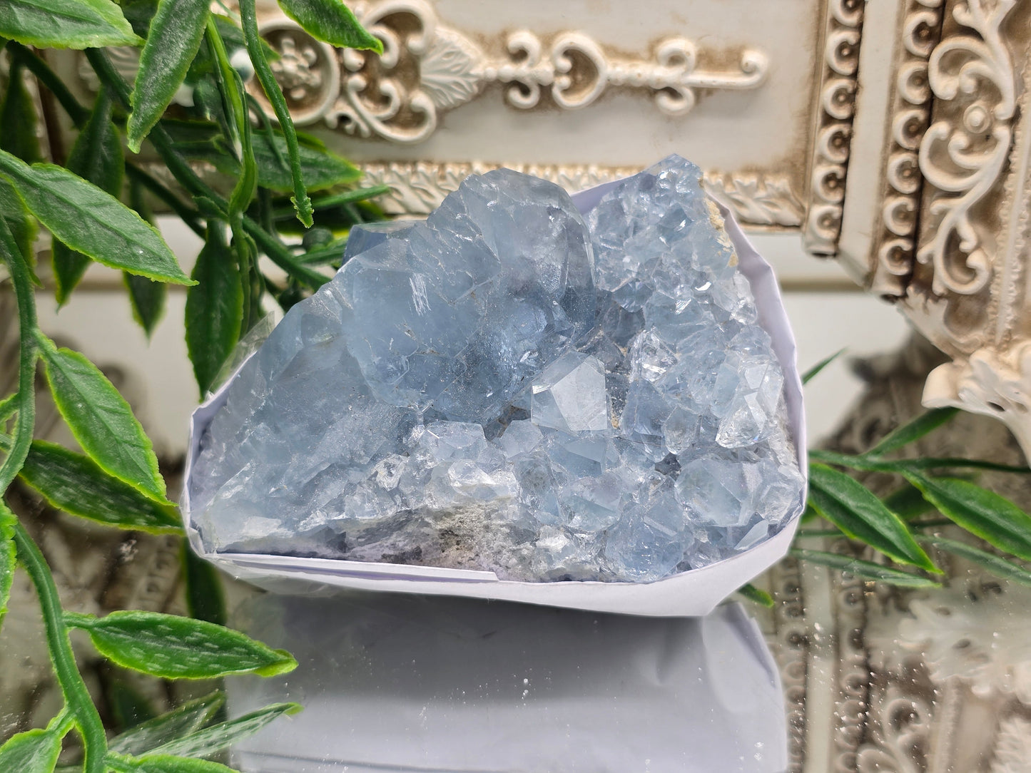 Natural Celestite Cluster – Madagascar | Angelic Communication, Peace & Spiritual Connection Crystal Wellness