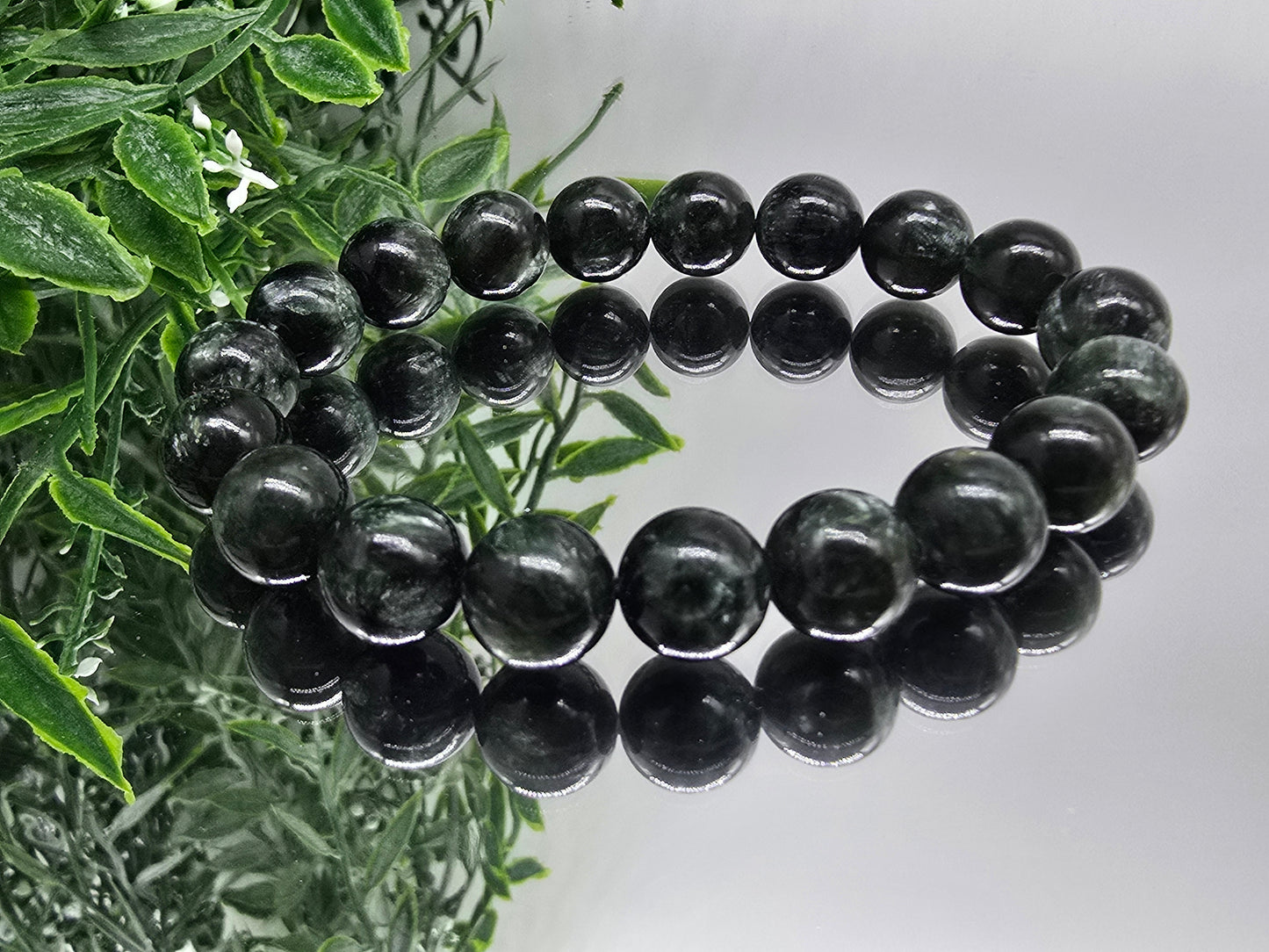 Seraphinite Beads Bracelet (Stone of Spiritual Awakening & Heart-Centered Clarity)