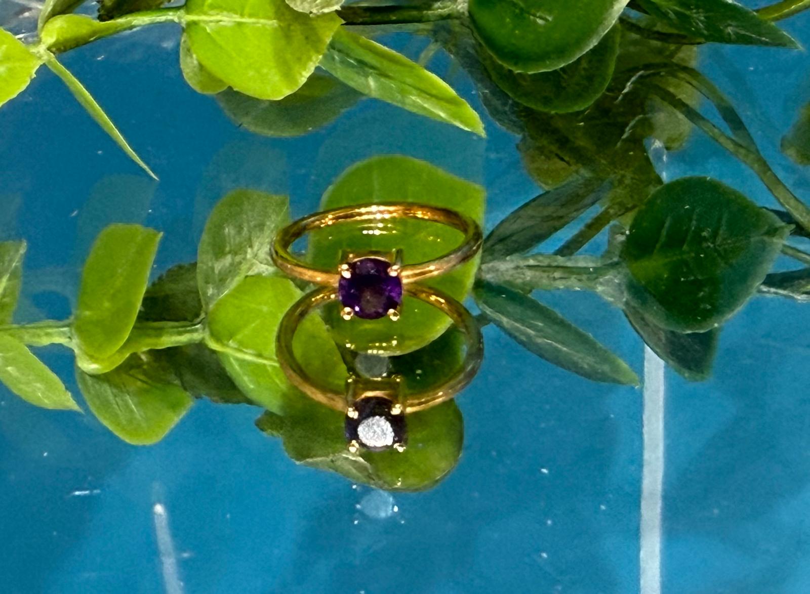 Amethyst Ring in 18ct Gold Vermeil Size 4 – Stone of Intuition & Spiritual Protection Crystal Wellness