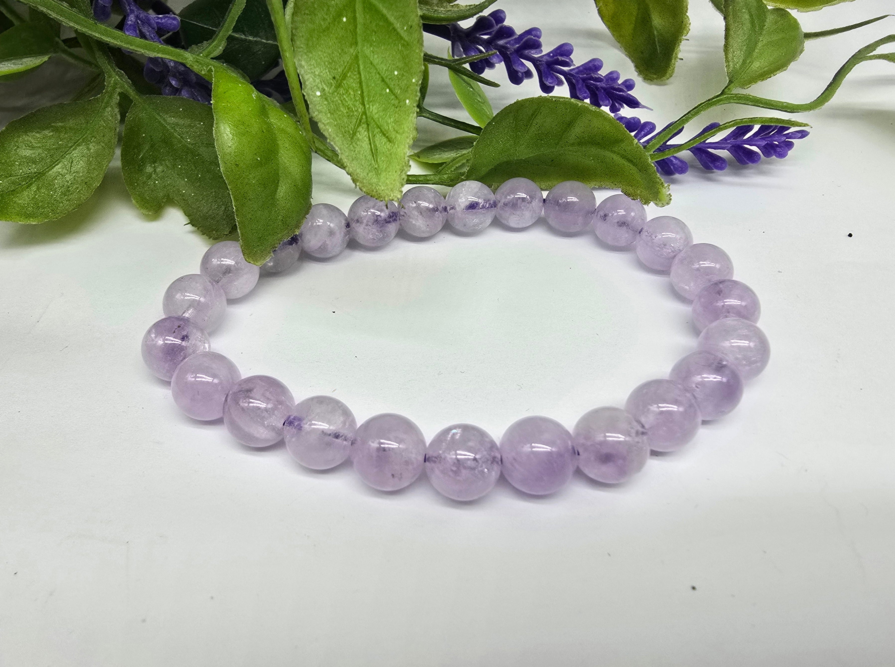 Genuine Natural Lavender Jade Bracelet Crystal Wellness