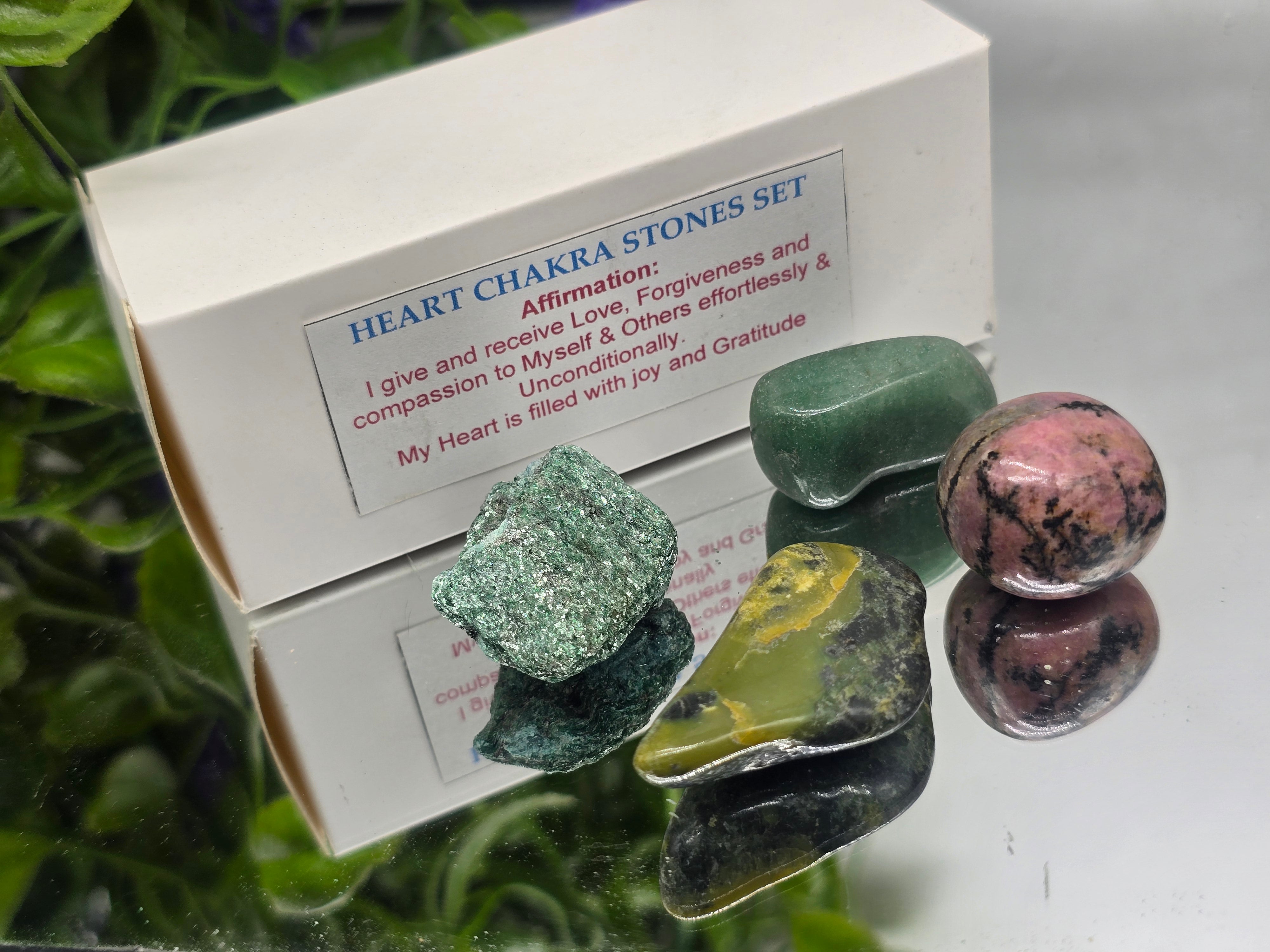 Heart Chakra Stone Set (Stone of Unconditional Love & Emotional Harmony) Crystal Wellness