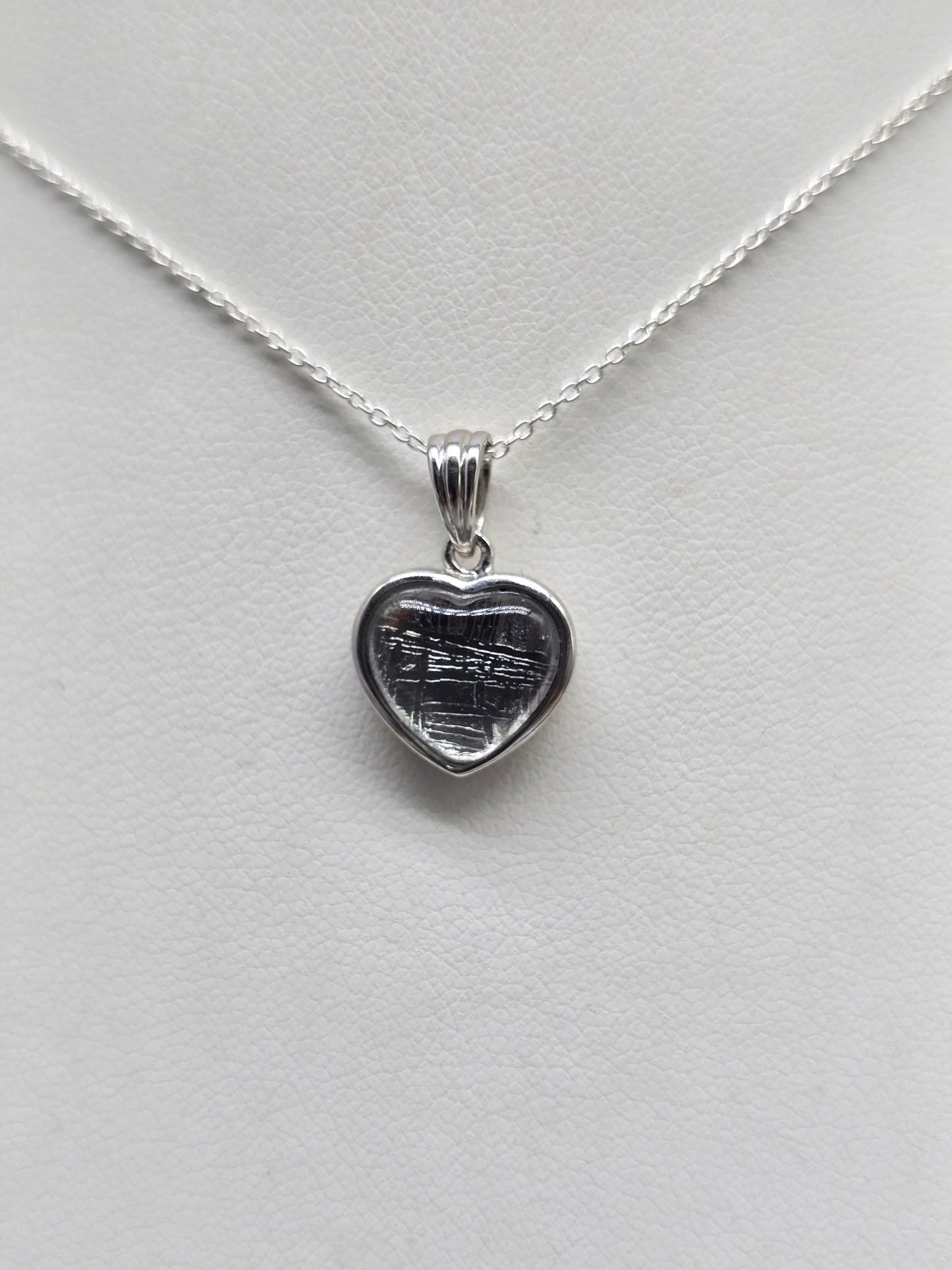 Munionalusta Meteorite Heart Pendant 12x12mm – Swedish Iron Meteorite – Cosmic Protection, Grounding & Spiritual Awakening Crystal Wellness