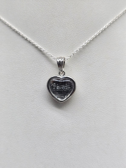 Munionalusta Meteorite Heart Pendant 12x12mm – Swedish Iron Meteorite – Cosmic Protection, Grounding & Spiritual Awakening Crystal Wellness
