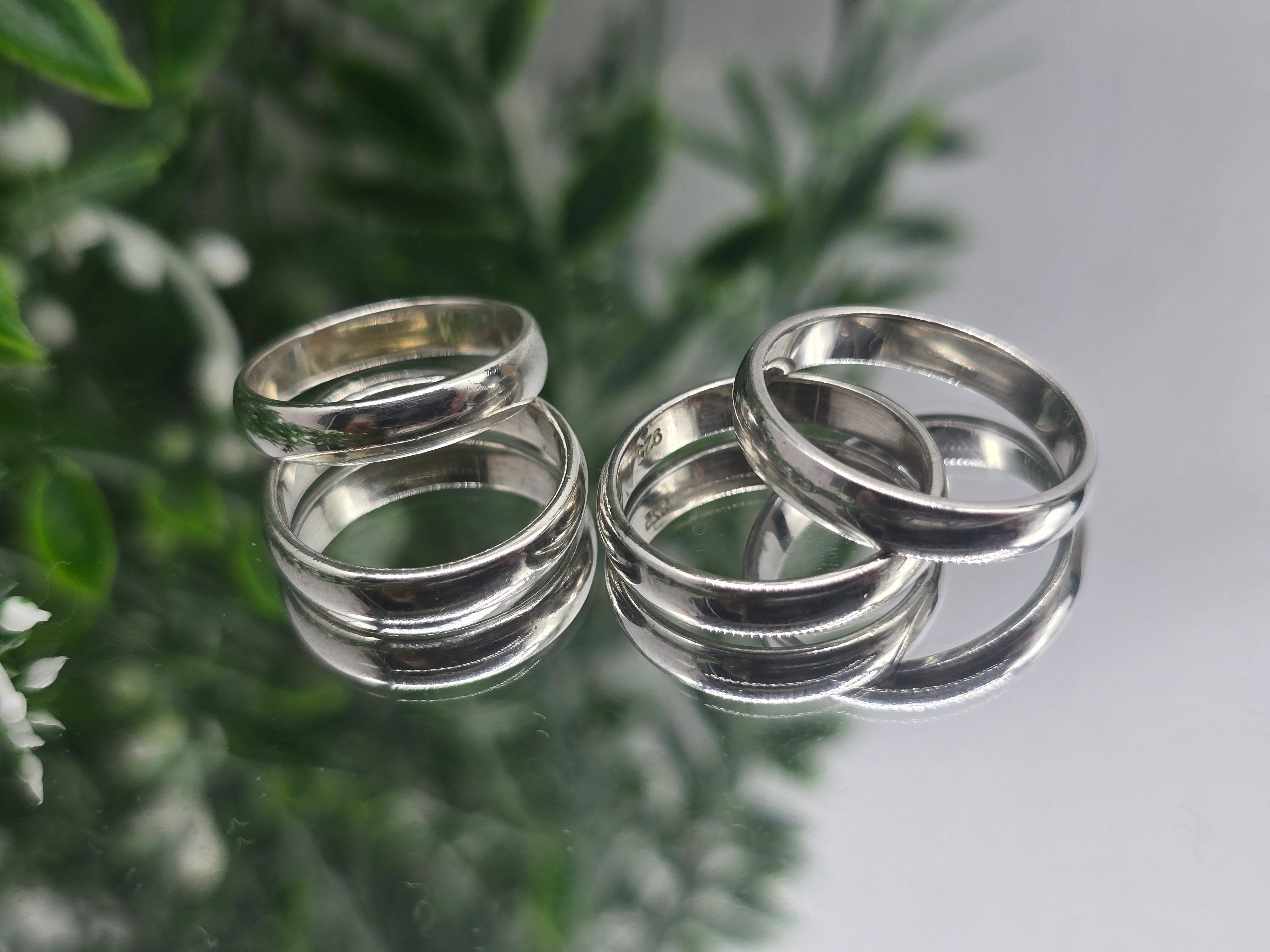 Plain Sterling Silver Band Crystal Wellness