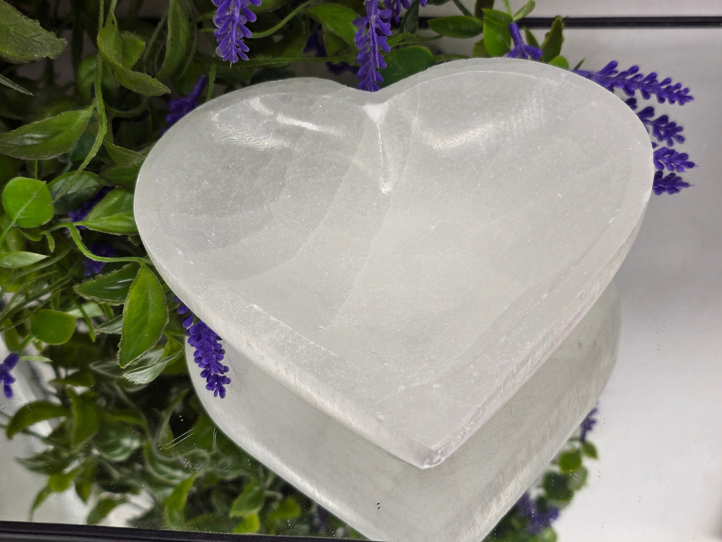Selenite Crystal Charging Bowl Large Heart Shape Crystal Wellness