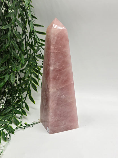 Rose Quartz Obelisk High Grade – Radiant Love & Heart Healing (210mm x 60mm) Crystal Wellness