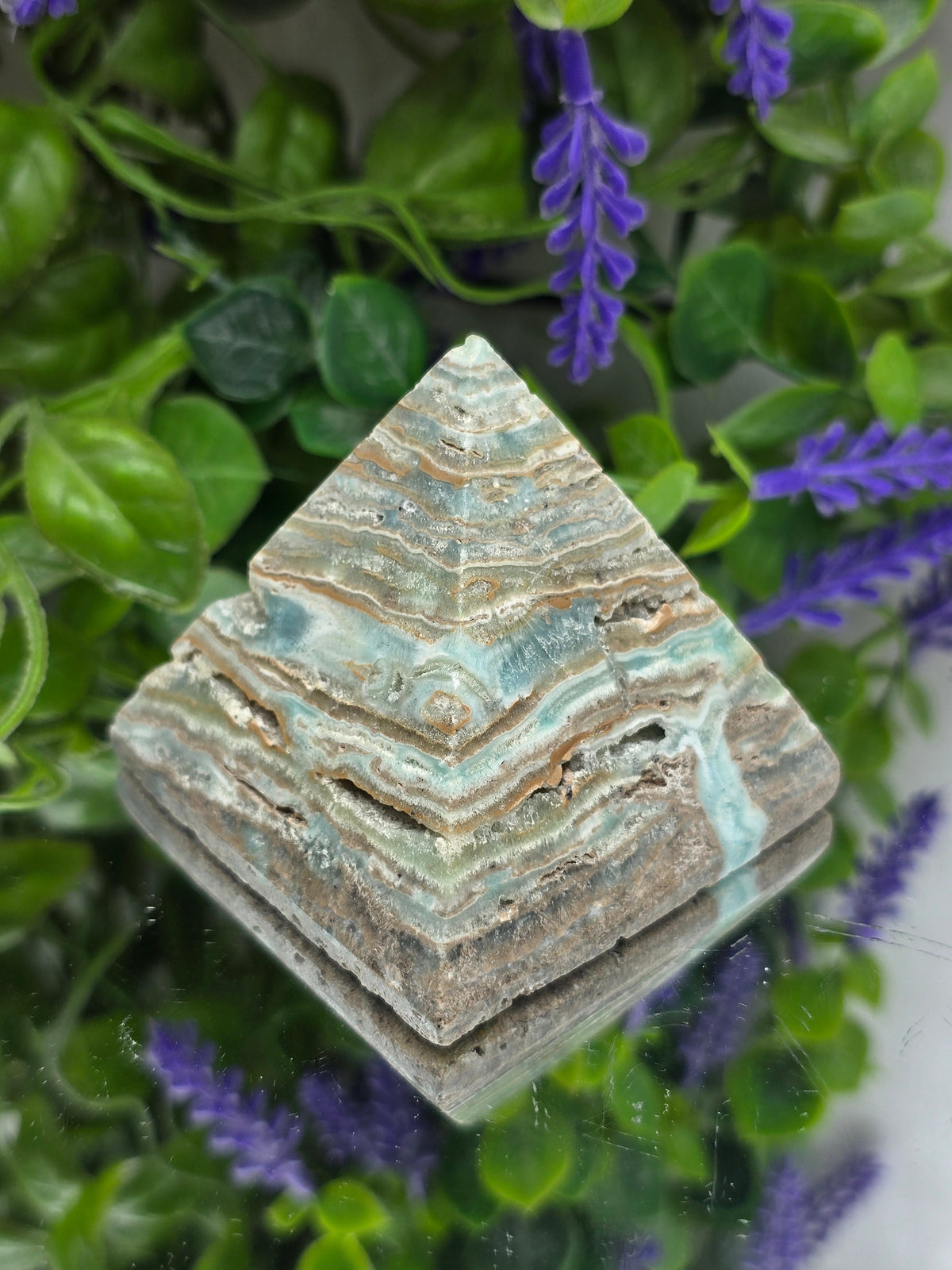 Caribbean Blue Calcite Pyramid — Stone of Peace, Emotional Healing & Gentle Transformation Crystal Wellness