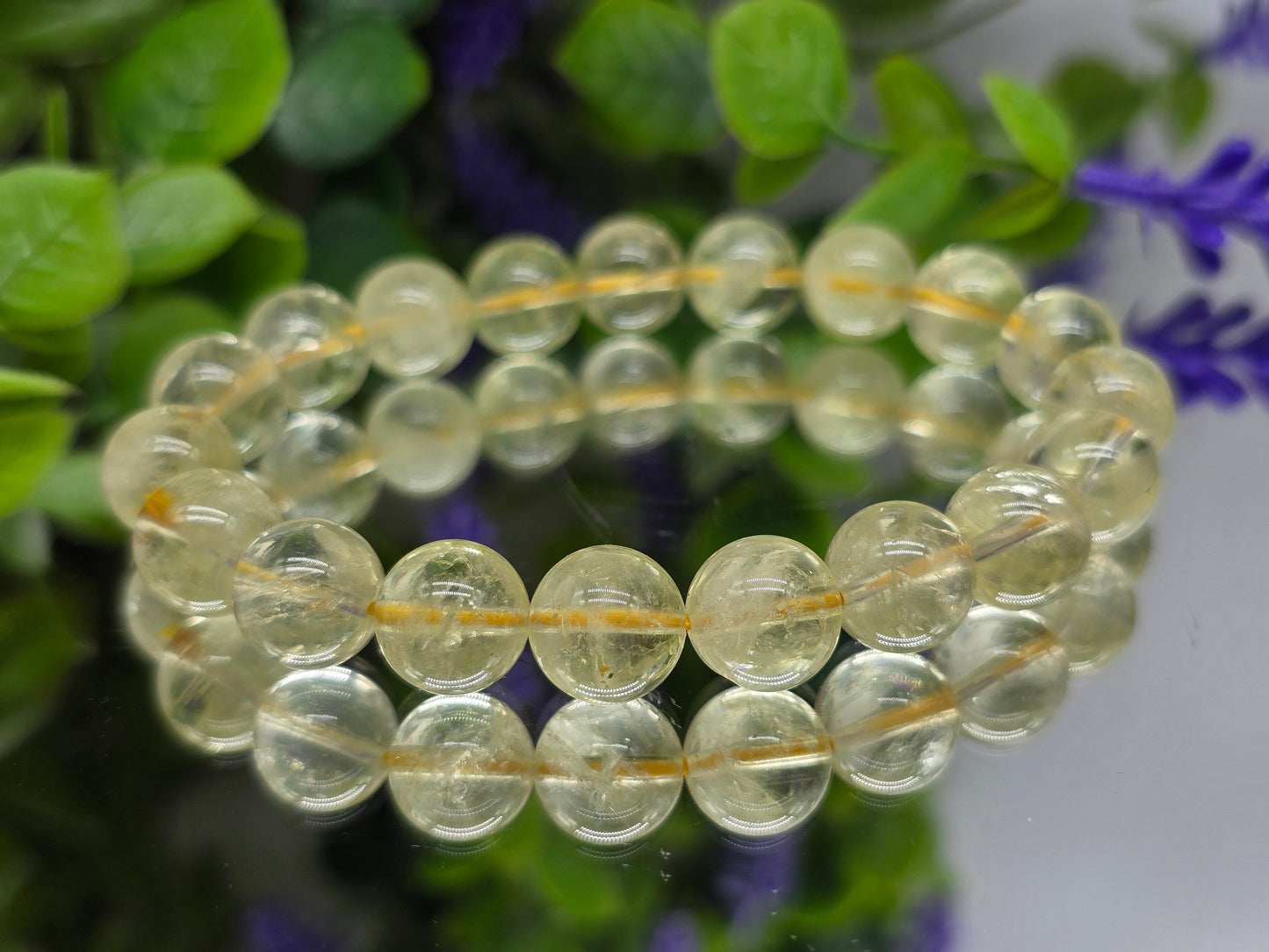 🍋 Lemon Quartz 10mm Beads Bracelet — Stone of Joy, Clarity & Abundance Crystal Wellness