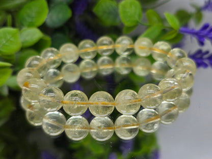 🍋 Lemon Quartz 10mm Beads Bracelet — Stone of Joy, Clarity & Abundance Crystal Wellness