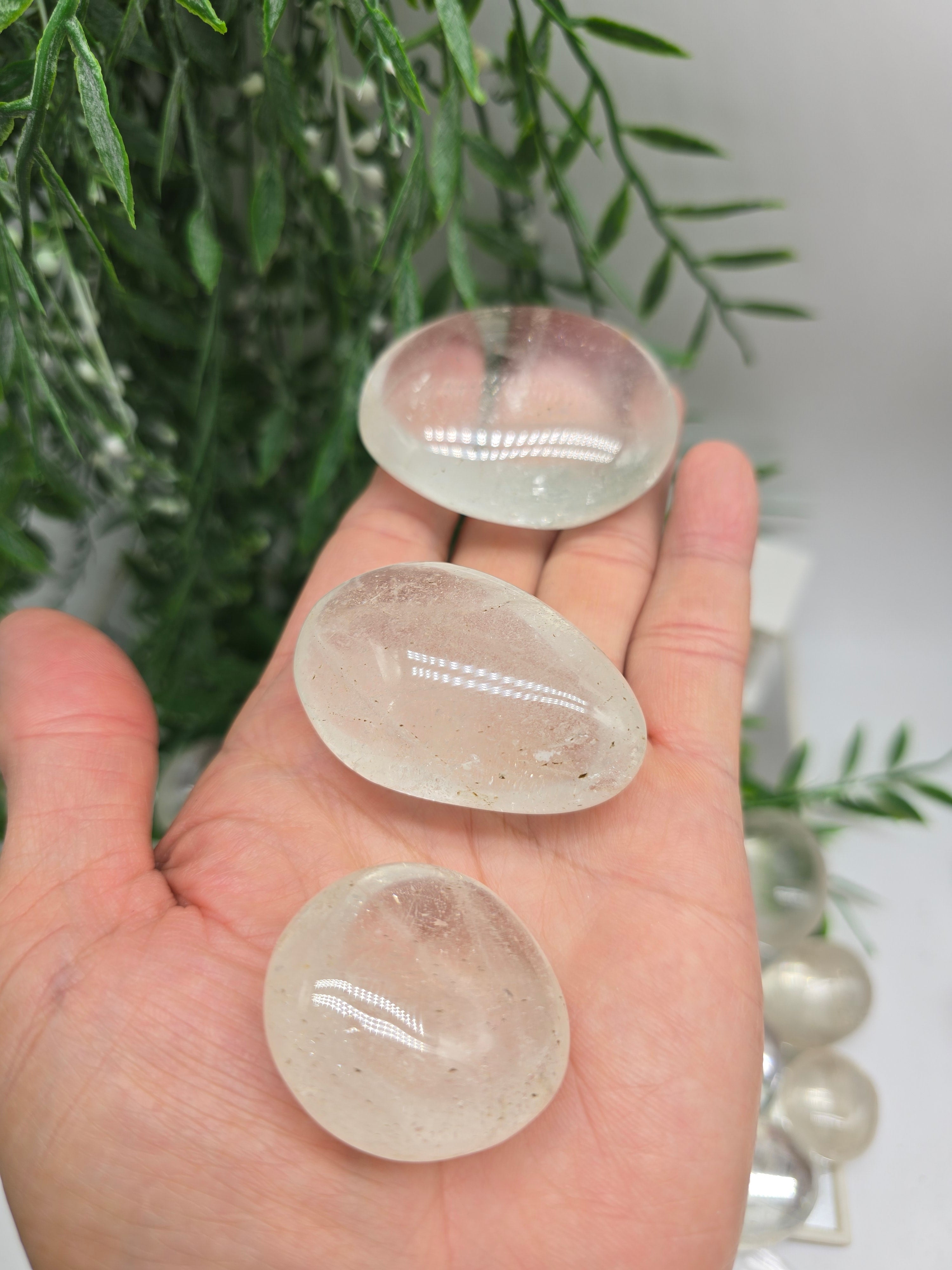 Premium Madagascar Clear Quartz Palmstone — Stone of Clarity, Amplification & Ultimate Power Crystal Wellness