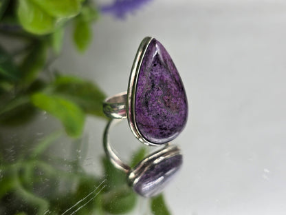 Sugilite Ring Size 5 23x14mm (Stone of Divine Protection & Spiritual Awakening) Crystal Wellness