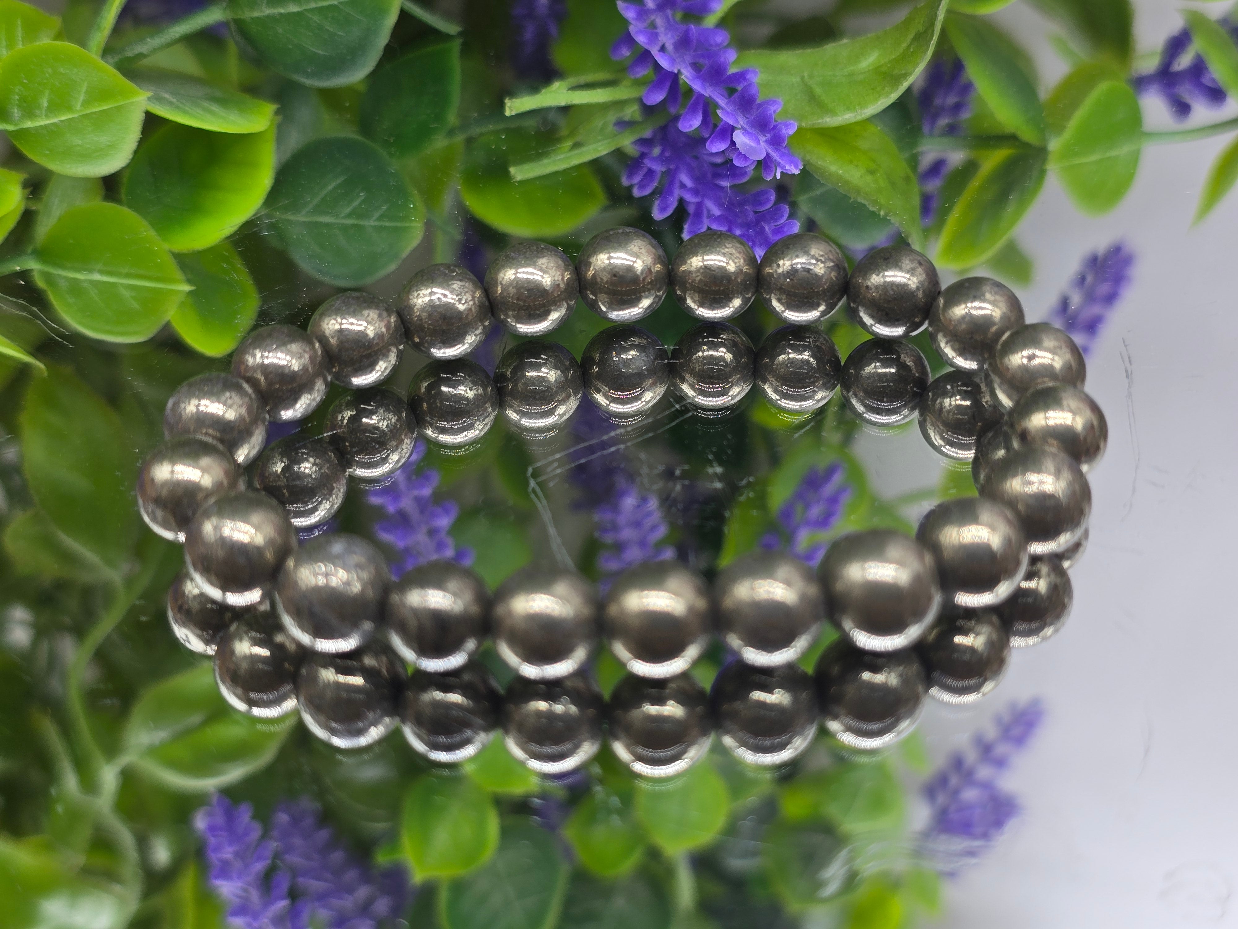 Pyrite Beads Bracelet Crystal Wellness