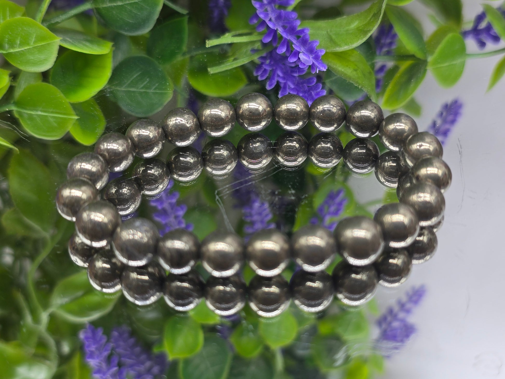 Pyrite Beads Bracelet Crystal Wellness