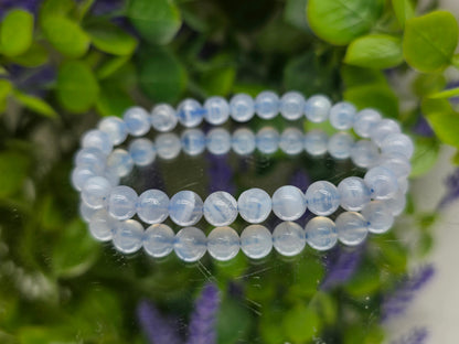 Blue Chalcedony Bracelet 6mm – Premium Grade | Stone of Peace & Gentle Communication Crystal Wellness