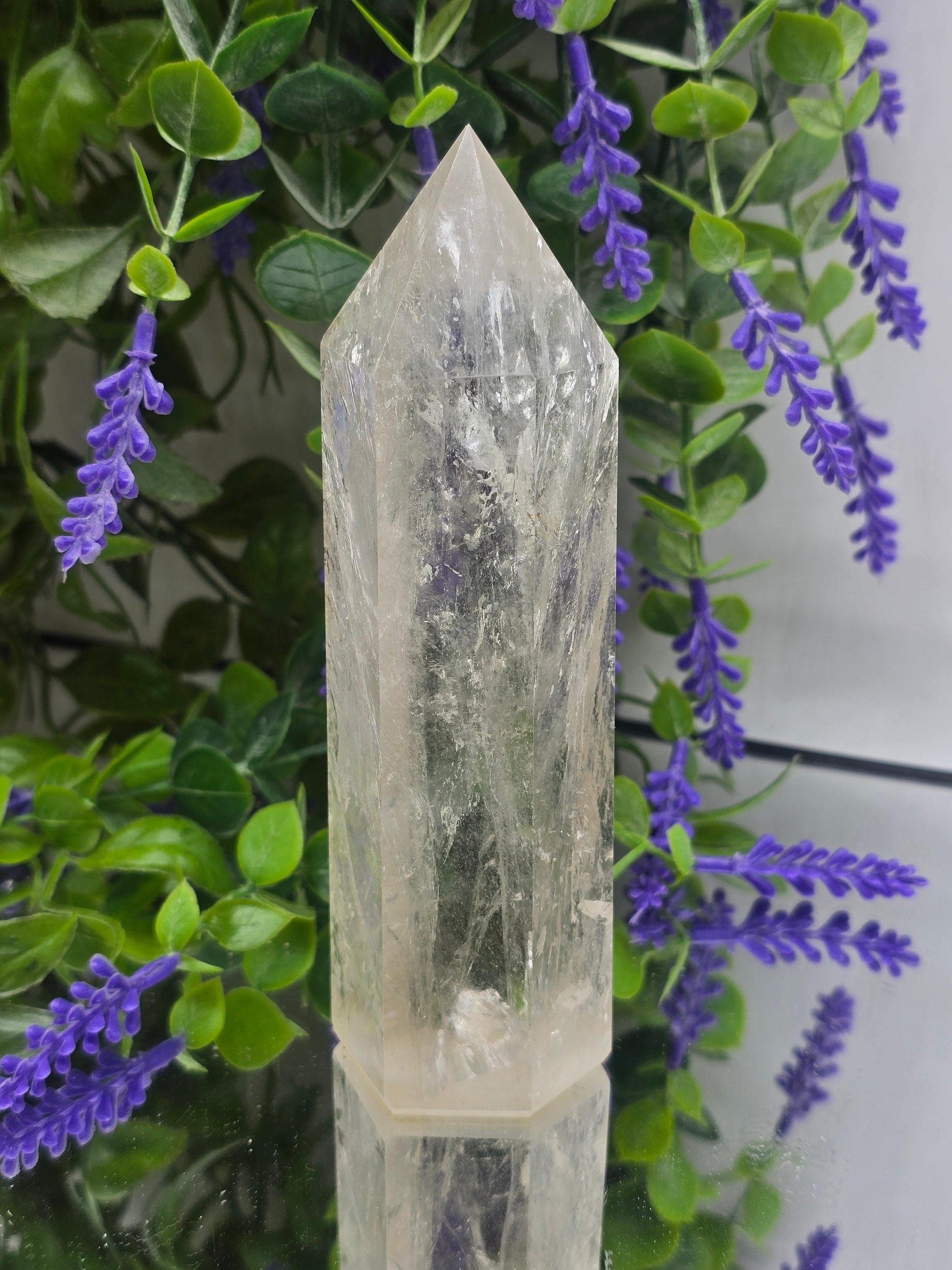Natural Clear Quartz Generator Tower Point 455g 15x5x4cm – Master Healer Crystal Crystal Wellness