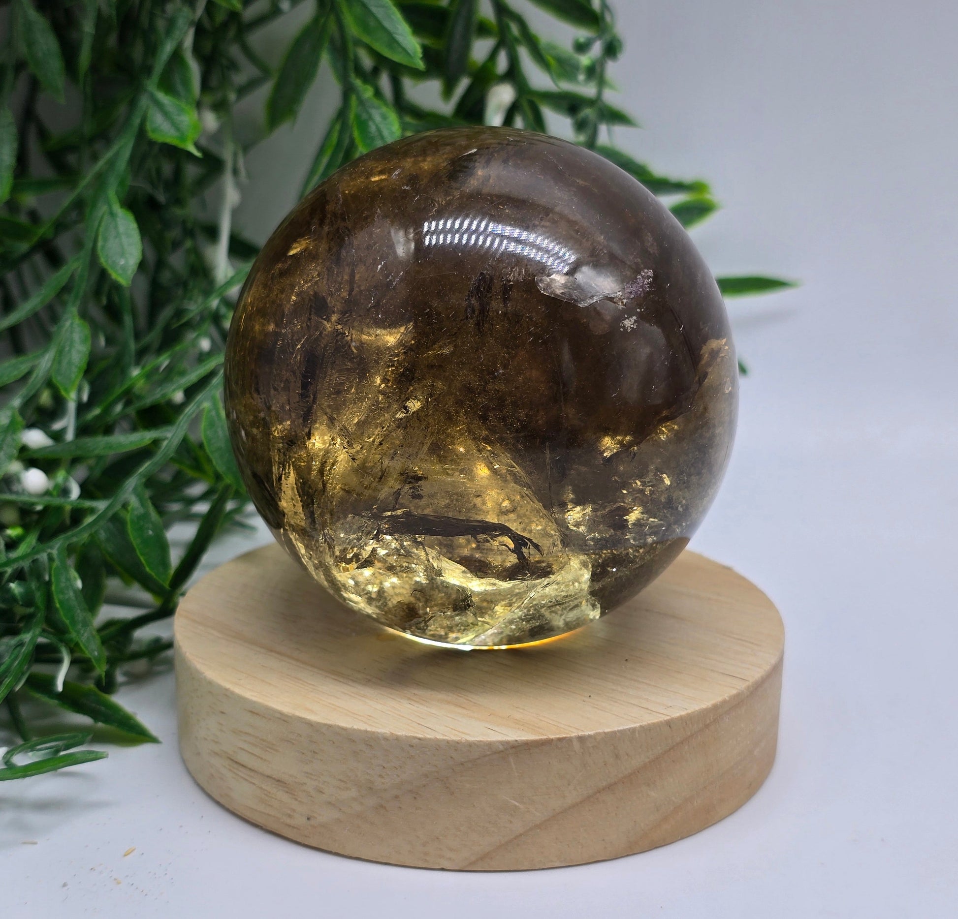 Smoky Quartz Sphere - Stone of Power & Grounded Protection Crystal Wellness