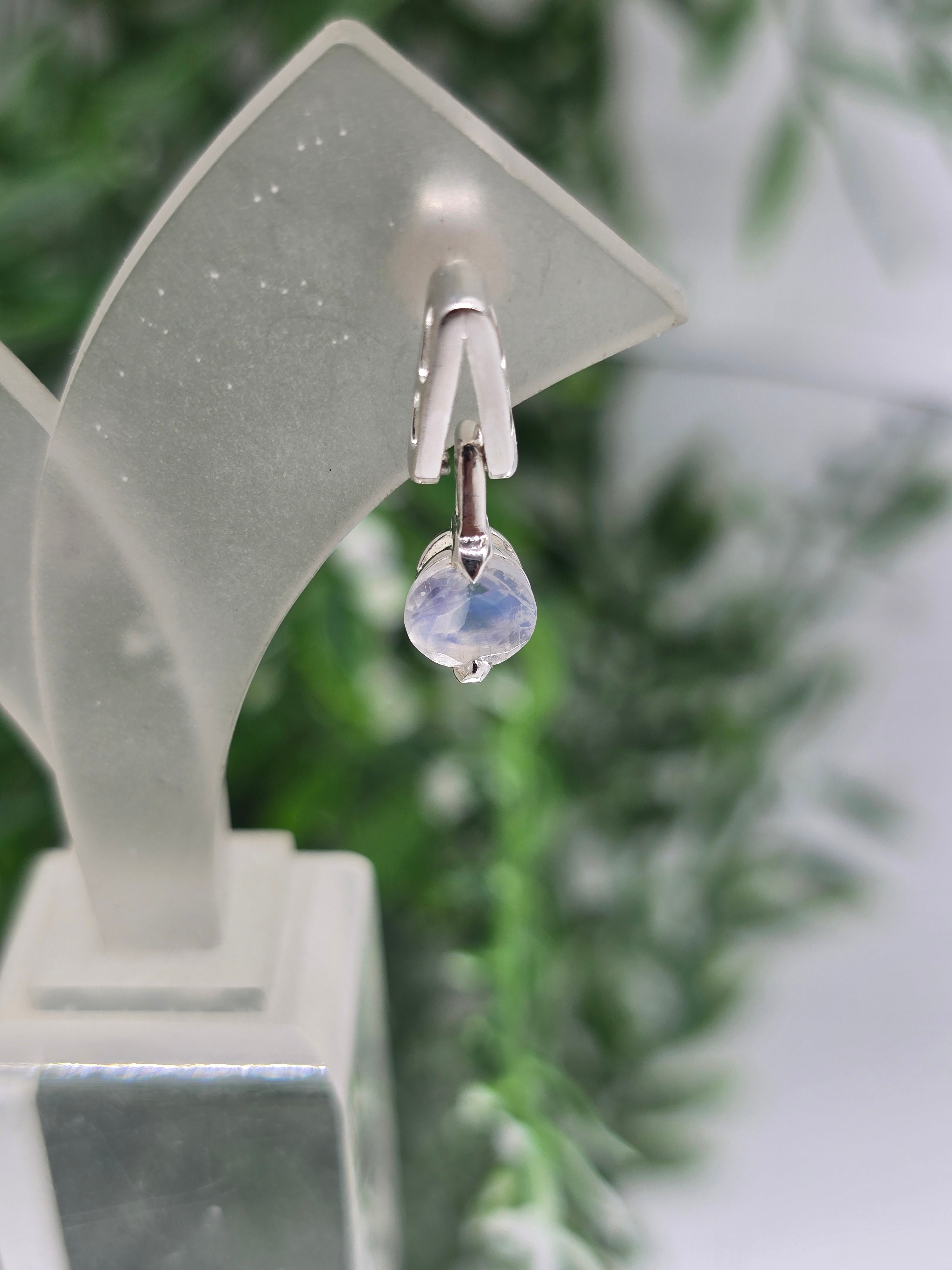 Moonstone Dangling Stud Earrings – Sterling Silver Elegance Crystal Wellness