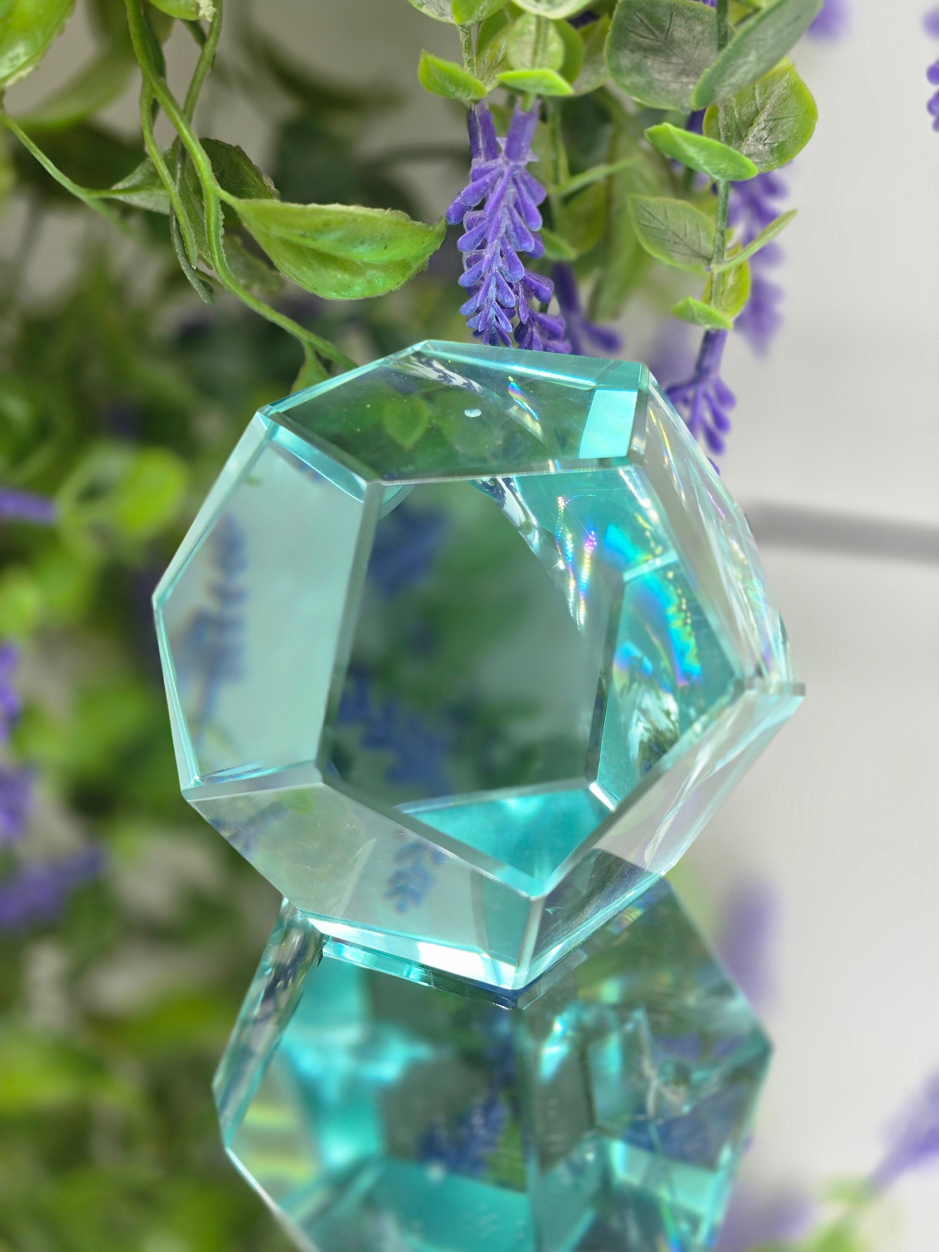 Man-Made Blue Obsidian Geometric Freeform – Crystal of Calm & Clear Vision Crystal Wellness