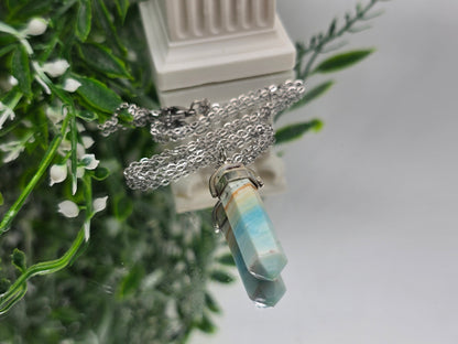 ✨ Caribbean Calcite Double-Terminated 925 Sterling Silver Pendant Crystal Wellness