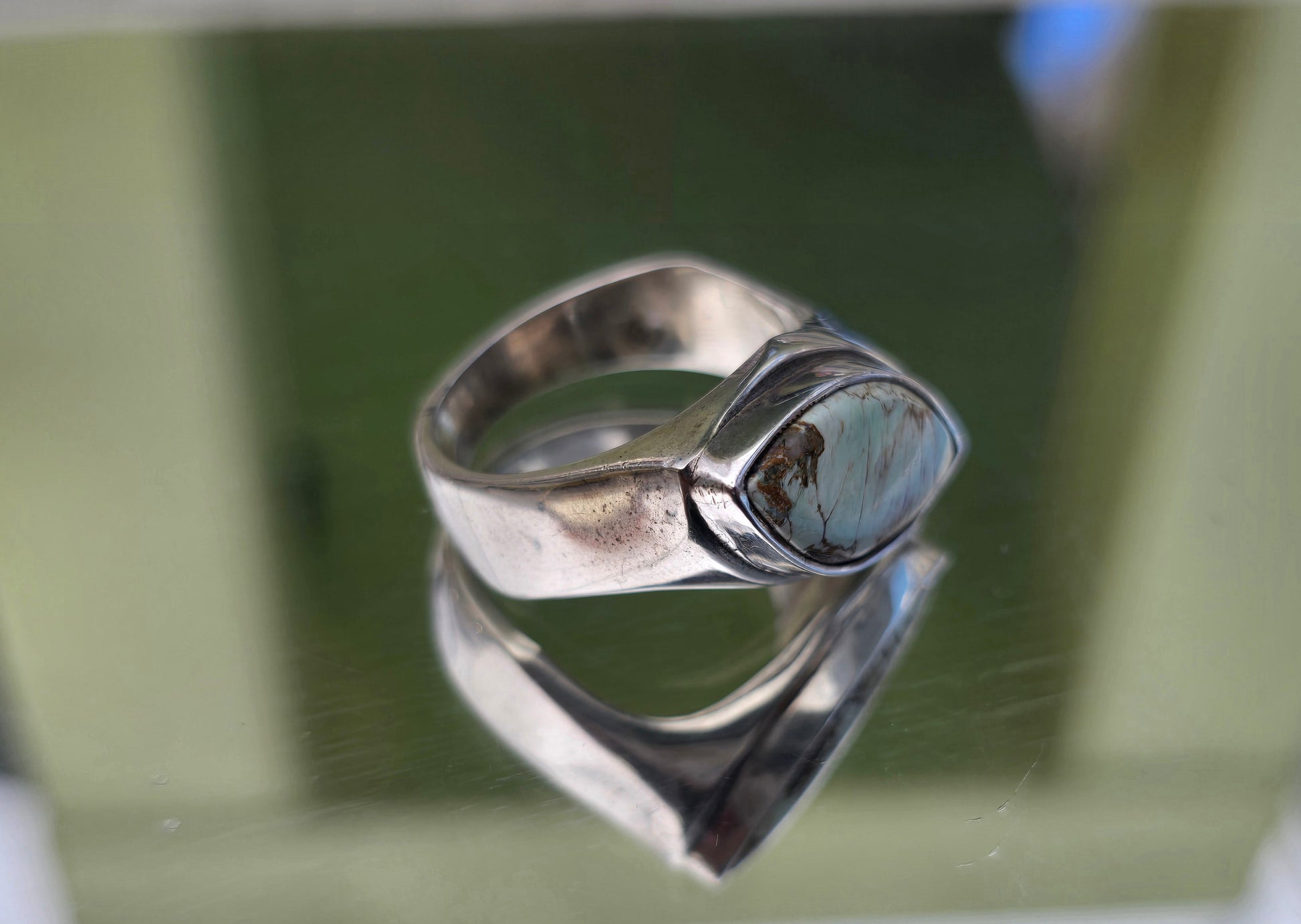 Variscite 925 Sterling Silver Ring Size 8 — Stone of Insight & Peace Crystal Wellness