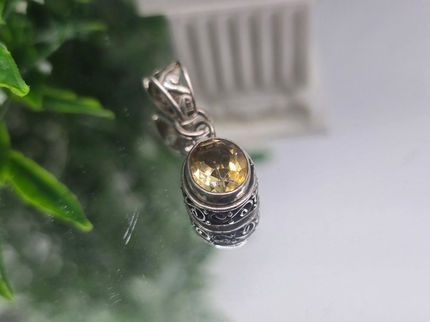 ✨ Radiant Prosperity Citrine 925 Sterling Silver 12x9mm Pendant – Hand-Crafted Abundance Amulet Crystal Wellness