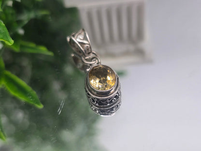 ✨ Radiant Prosperity Citrine 925 Sterling Silver 12x9mm Pendant – Hand-Crafted Abundance Amulet Crystal Wellness