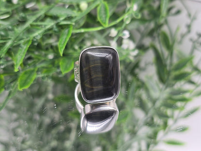 Blue Tiger’s Eye 925 Sterling Silver Ring – Protection, Confidence & Focus Crystal Jewelry (Size 9) Crystal Wellness