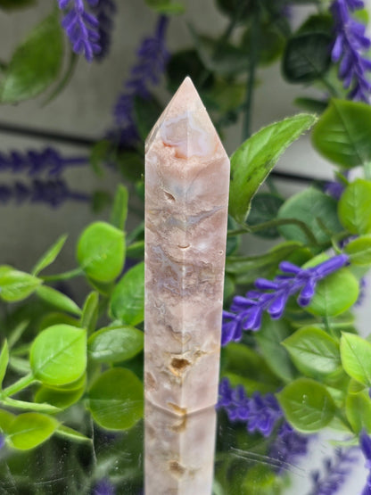 Flower Agate Point - p Stone of Personal Growth, Self-Love & Feminine Empowerment Crystal Wellness