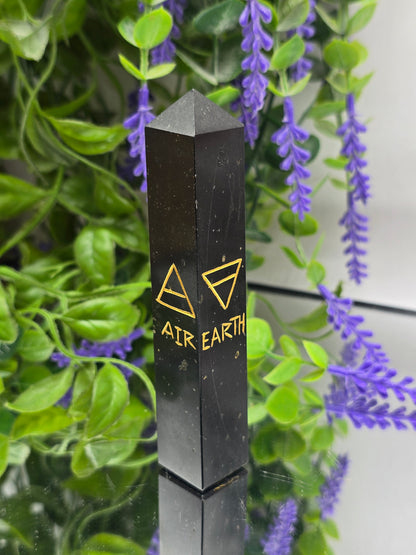 Four Element Black Tourmaline Point | Protection, Balance & Elemental Power Crystal Wellness