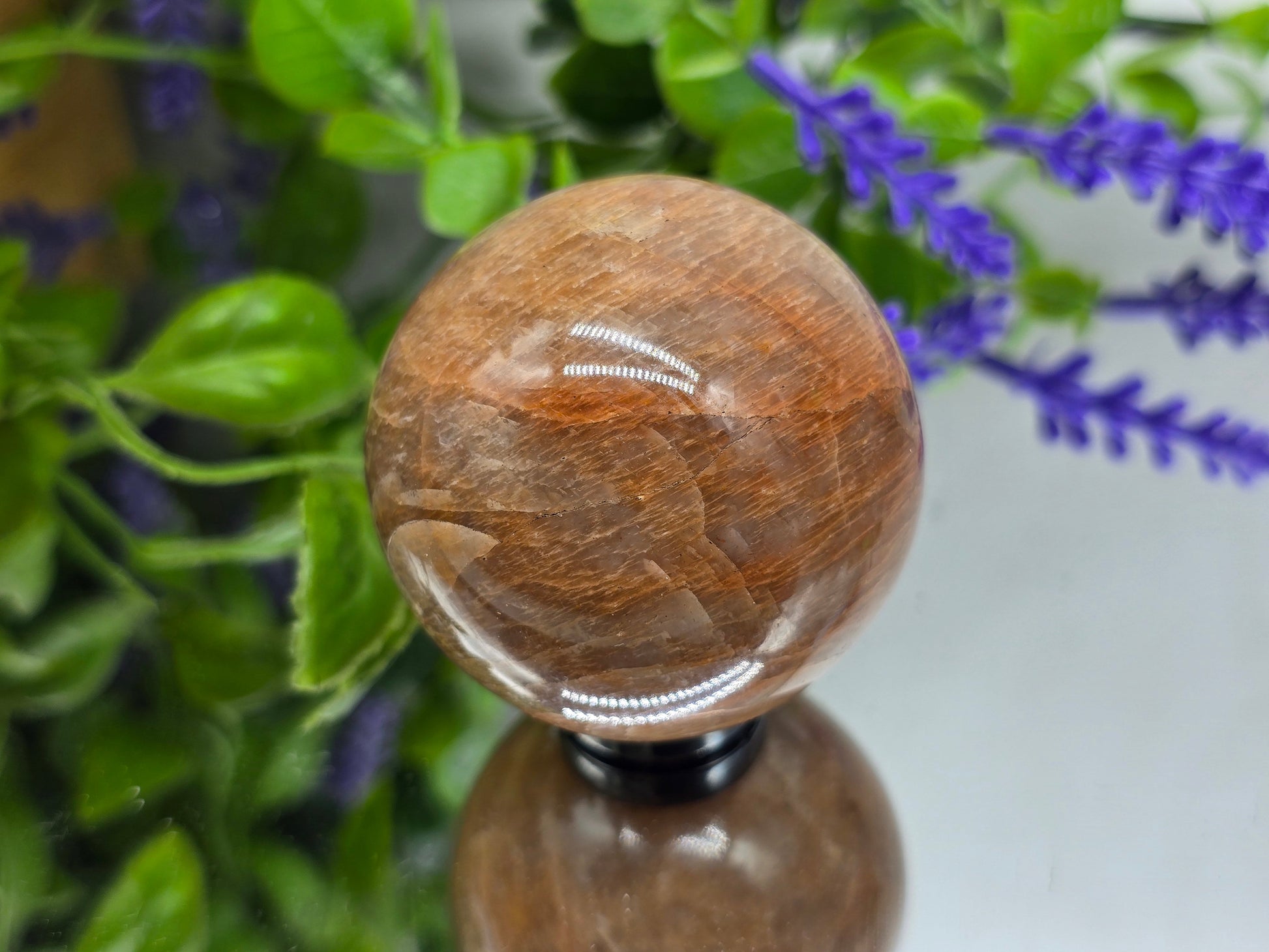 Peach Moonstone Sphere – Stone of Divine Feminine Calm & Emotional Renewal Crystal Wellness