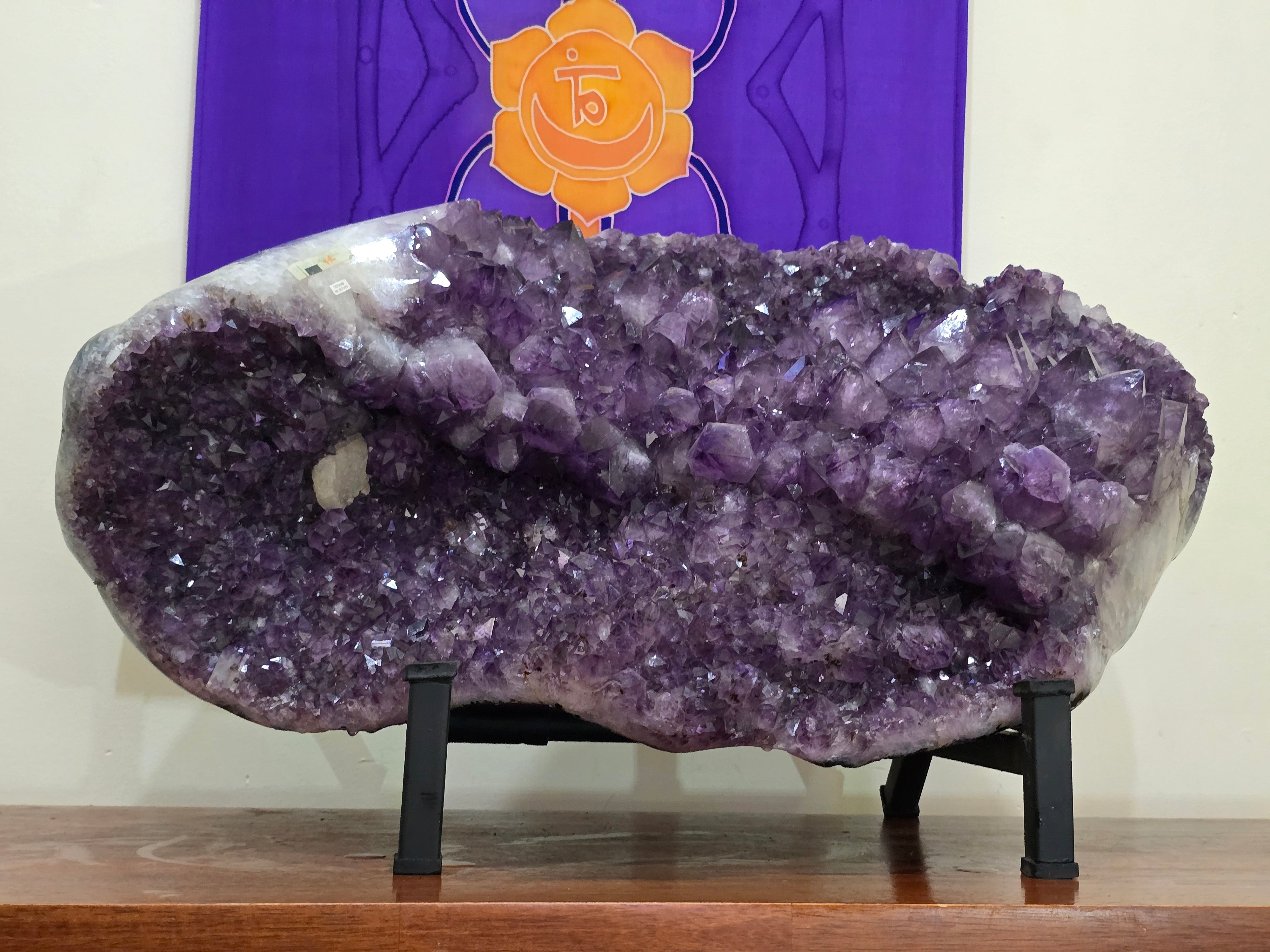 AAA Superb Deep Purple Amethyst Cluster – Stone of Divine Protection, Spiritual Awakening & Inner Harmony Crystal Wellness