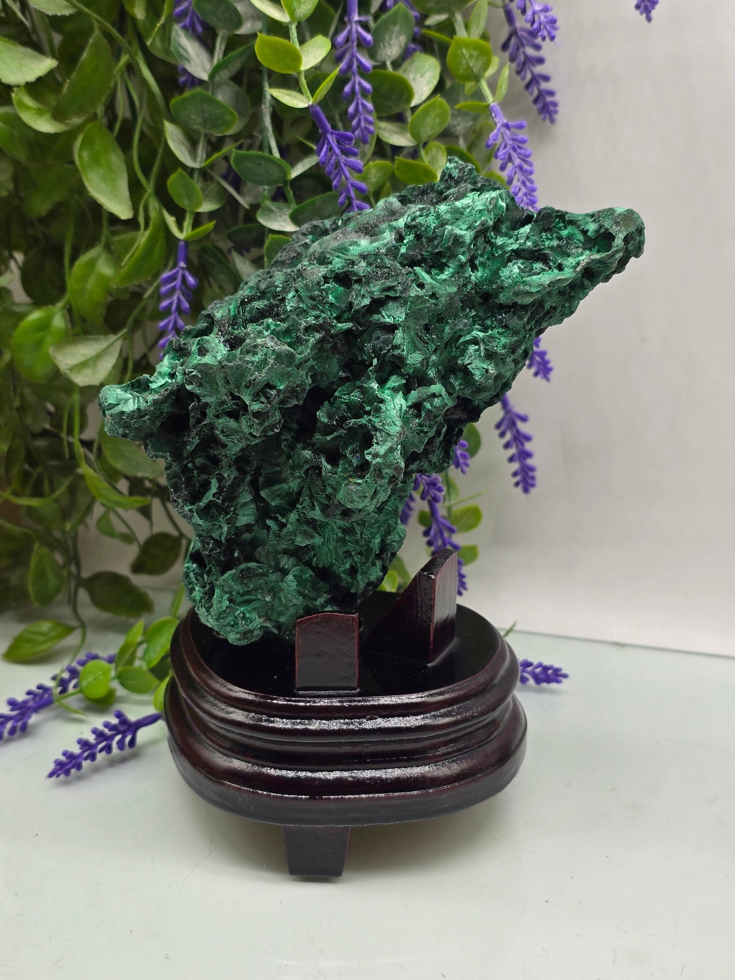 Luxury High-Grade Fibrous Malachite Freeform Display Specimen – Stone of Transformation & Empowered Growth Crystal Wellness