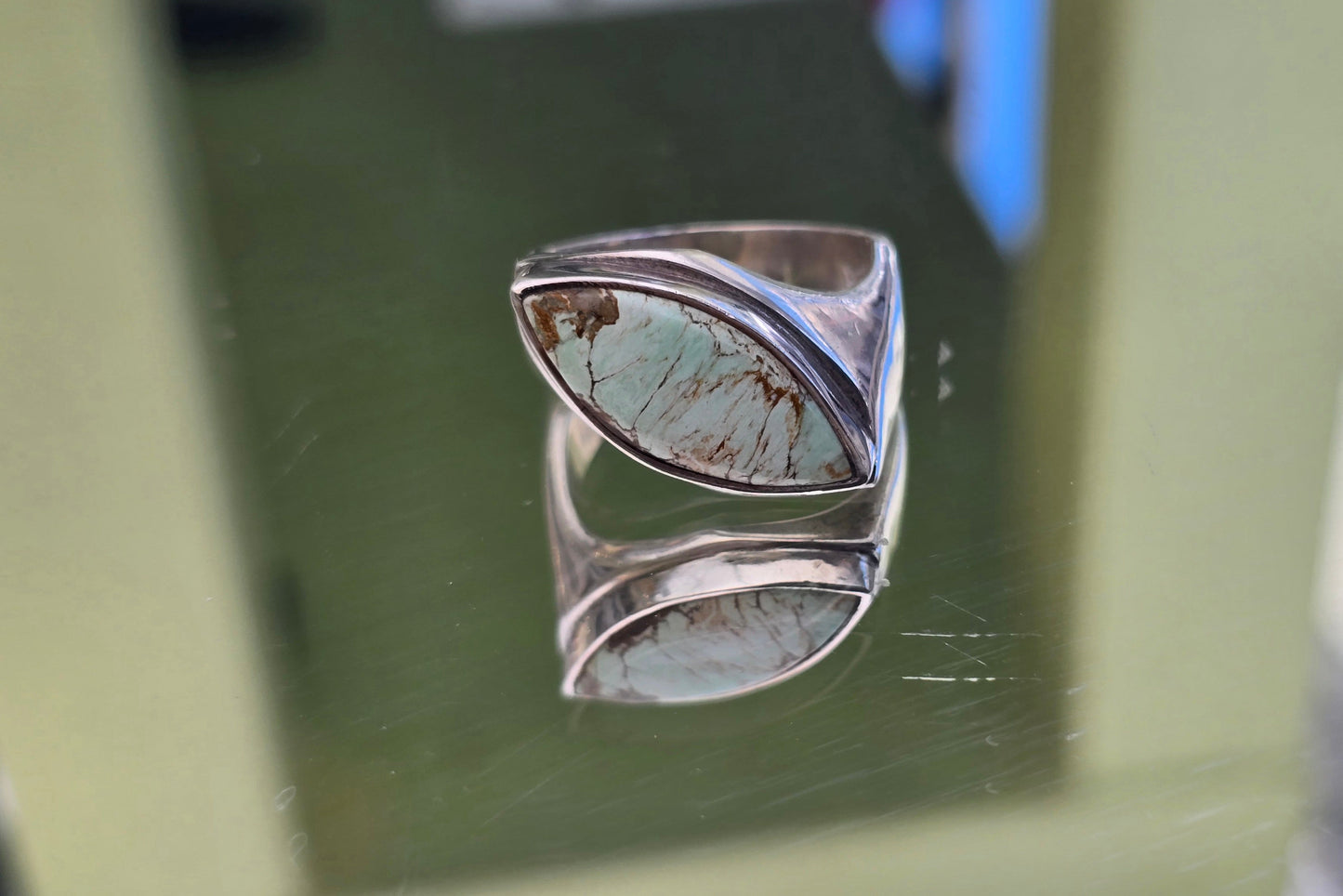 Variscite 925 Sterling Silver Ring Size 8 — Stone of Insight & Peace Crystal Wellness